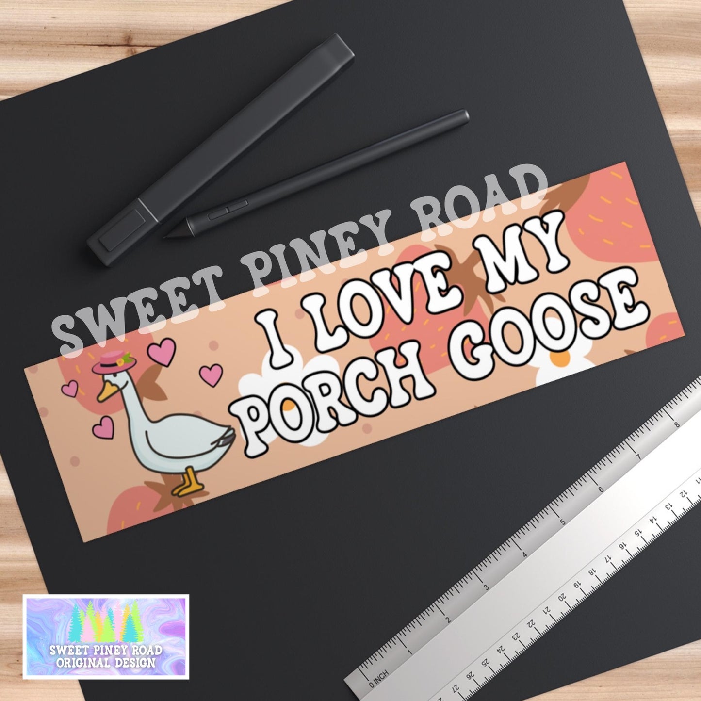 I love My Porch Goose Car Magnet or Bumper Sticker, Silly Honk Humor, Cute Animal Decal, Silly Goose Gift for Friend, Funny Critter Coquette