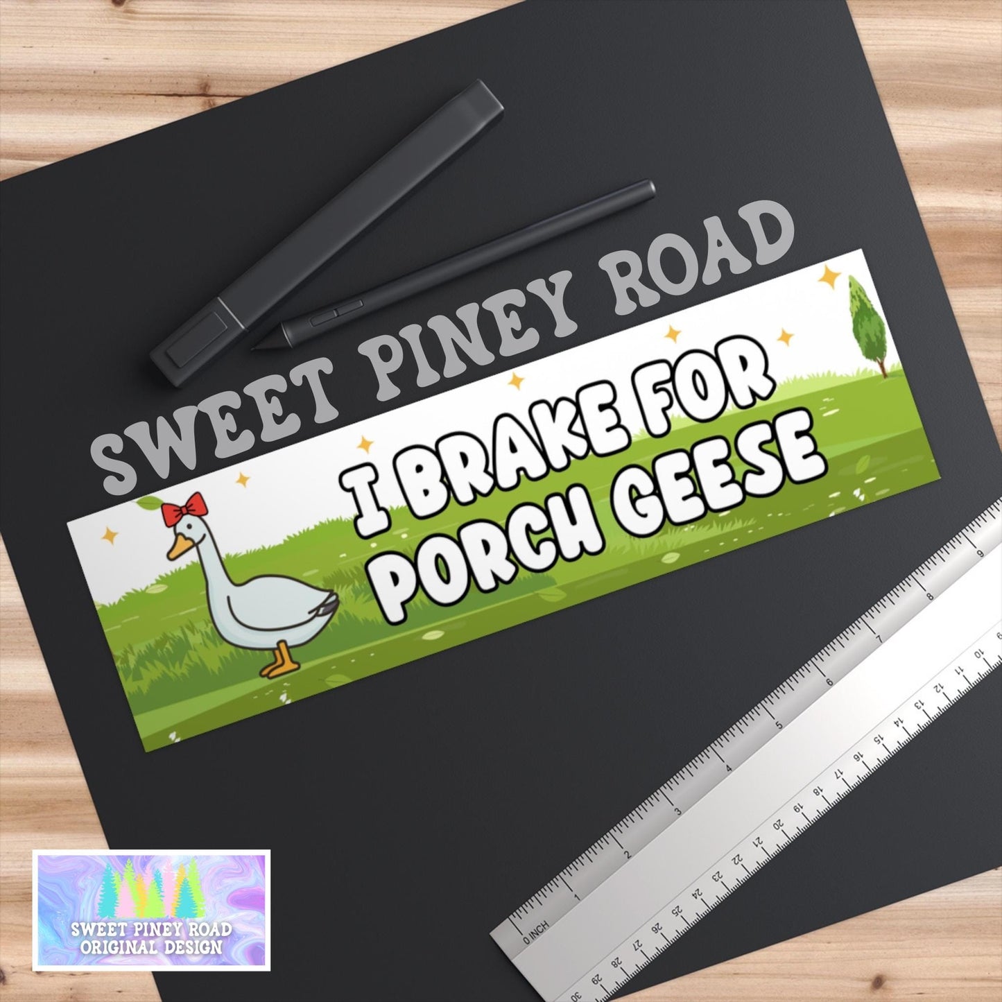 I Brake For Porch Geese Car Magnet or Bumper Sticker, Porch Goose Gift For A Friend, Brake For Critters, Silly Goose Honk Humor, Funny Decal
