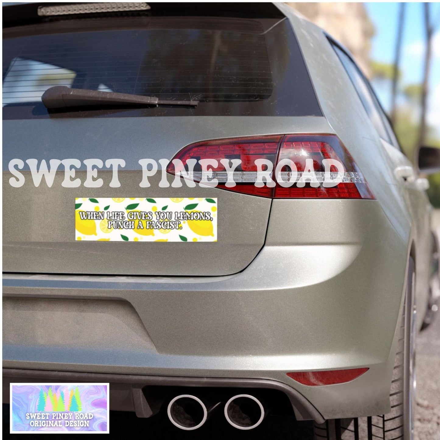 Life Gives You Lemons Punch Fascists Car Magnet/Bumper Sticker, Resist FDT Decal, Eat The Rich Political Gift Democrat, Foxtrot Delta Tango