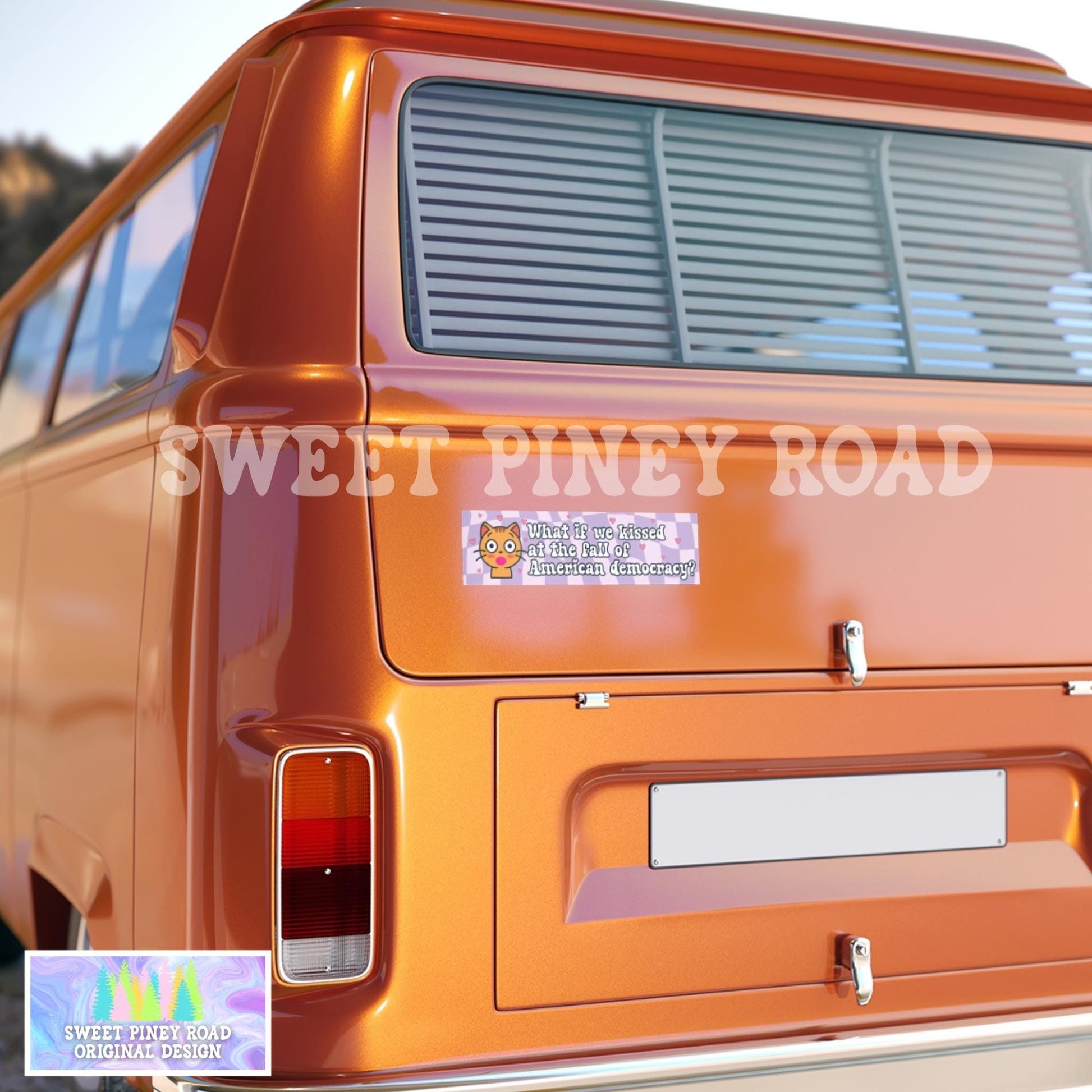 American Democracy Anti Trump Sticker/Car Magnet, Subtle 8647 Girly Political Gift, Liberal Leftist Feminist, Social Justice, Human Rights