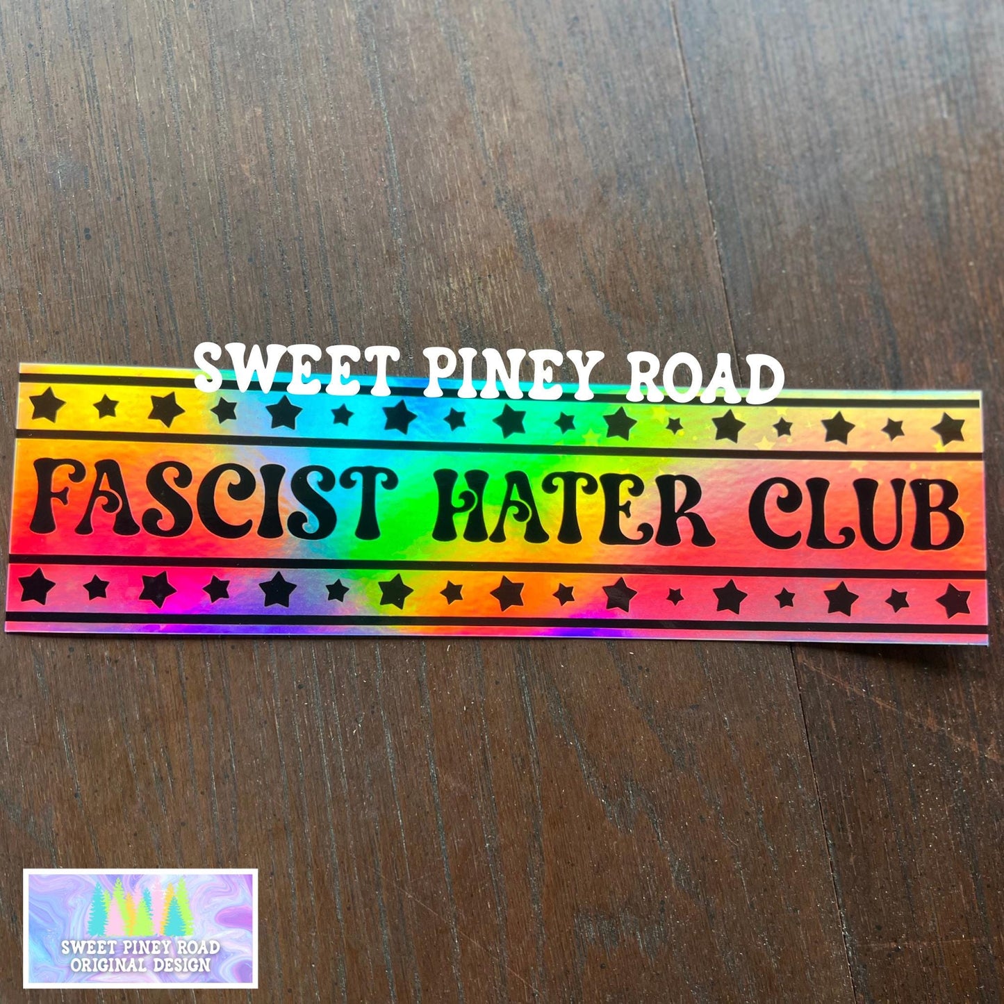 Fascist Hater Club Holographic Bumper Sticker, Anti Trump Car Magnet, Resist Protest Decal, Eat The Rich, Foxtrot Delta Tango, FDT Anti MAGA