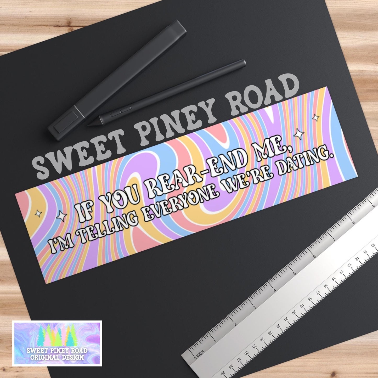 Read-End Me We're Dating Funny Car Magnet, Meme Bumper Sticker, Gen Z Millennial Humor, Gag Gift For Friend, Pastel Rainbow Cute Y2k Girly