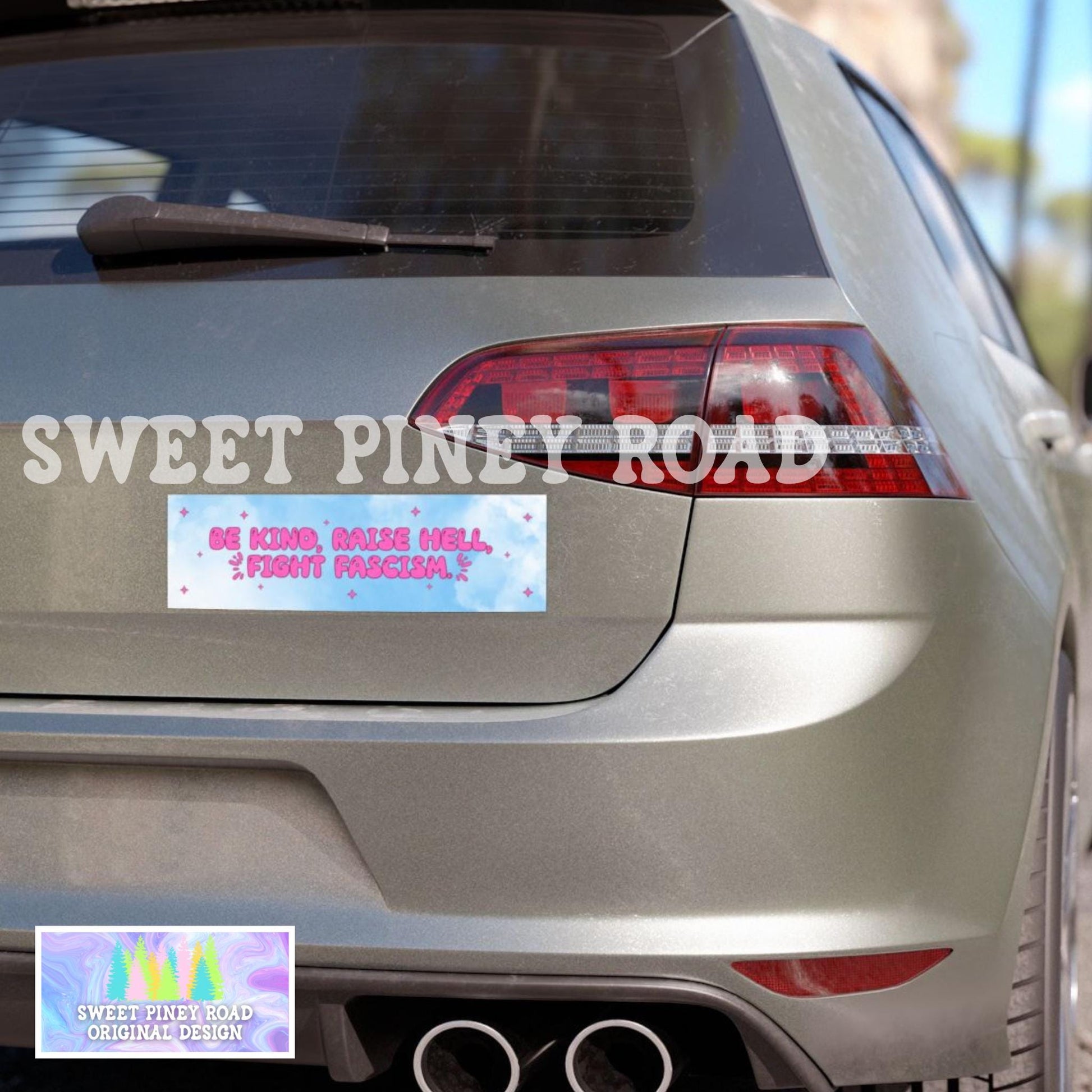 Be Kind Raise Hell Fight Fascism Bumper Sticker, Leftist Car Magnet Anti-billionaire Anarchism Bumper Decal, Democrat Gift, Anti-MAGA FDT