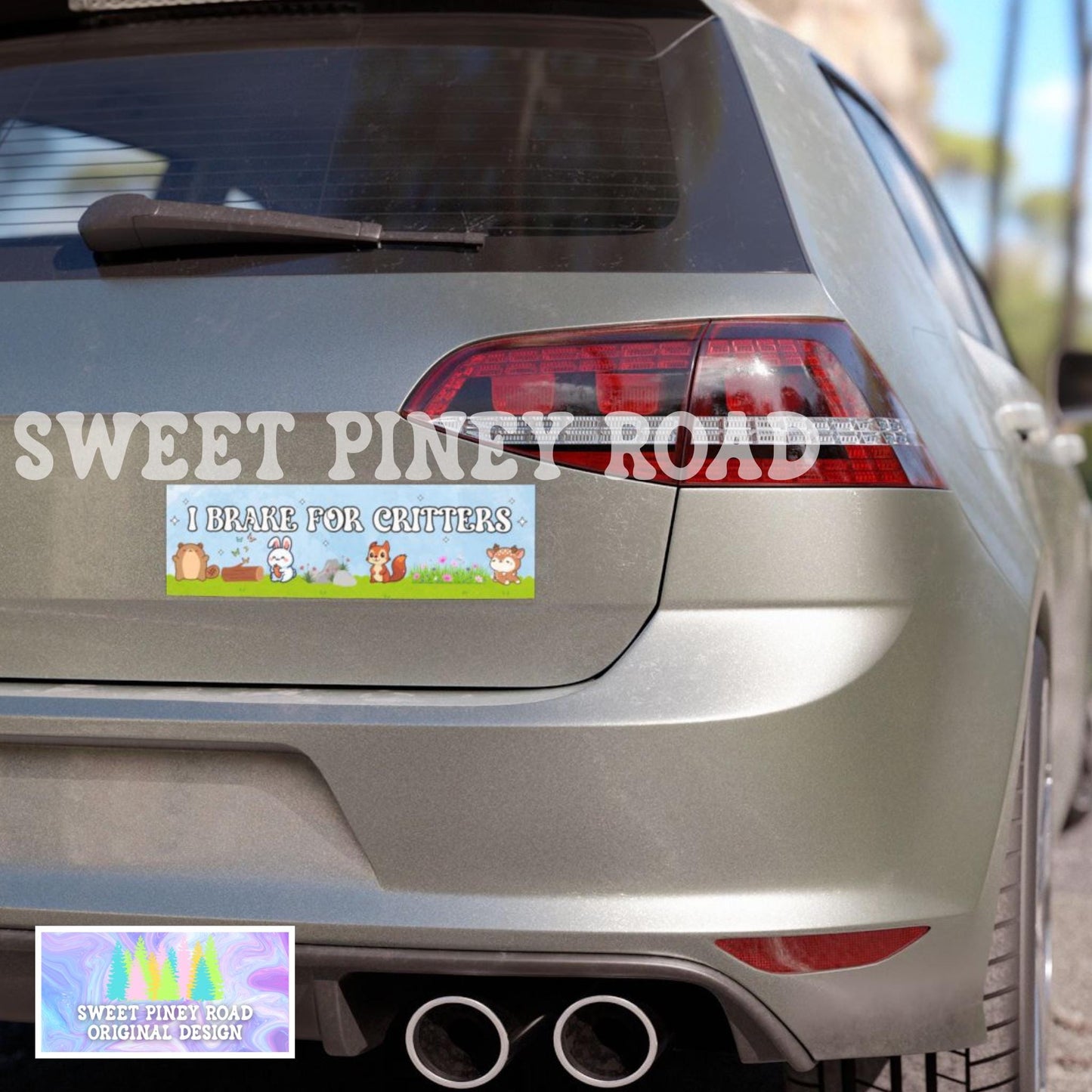 I Brake For Critters Car Magnet/Bumper Sticker, Animal Lover Gift, Waterproof Vinyl Stickers, Perfect for Cars and Windows, Cute Animals