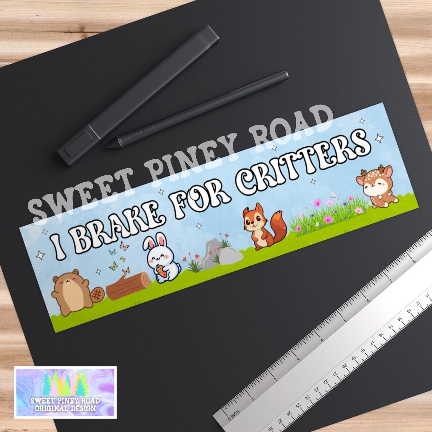 I Brake For Critters Car Magnet/Bumper Sticker, Animal Lover Gift, Waterproof Vinyl Stickers, Perfect for Cars and Windows, Cute Animals