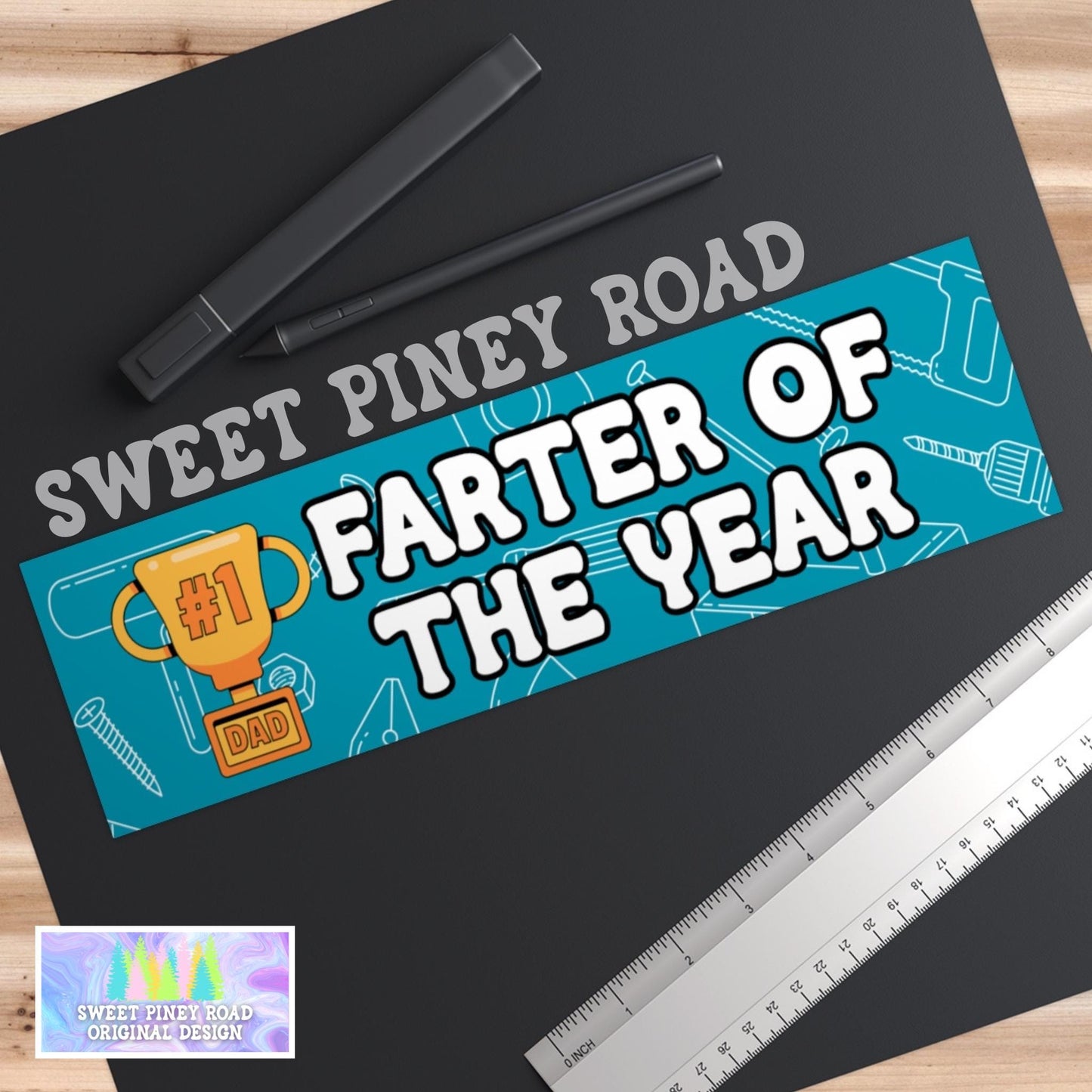 Farter Of The Year Car Magnet/Bumper Sticker, Funny Father's Day Gift, Fun Gift For Daddy, Hilarious Idea, Step Dad Humor, Gag Gift for Dad