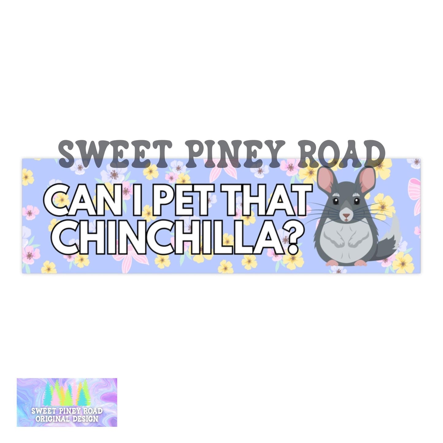 Can I Pet That Chinchilla? Car Magnet, Cute Critter Bumper Sticker, Chinchilla Lover Gift for Friend, Love Animals Decal, Zoo Animals Decal