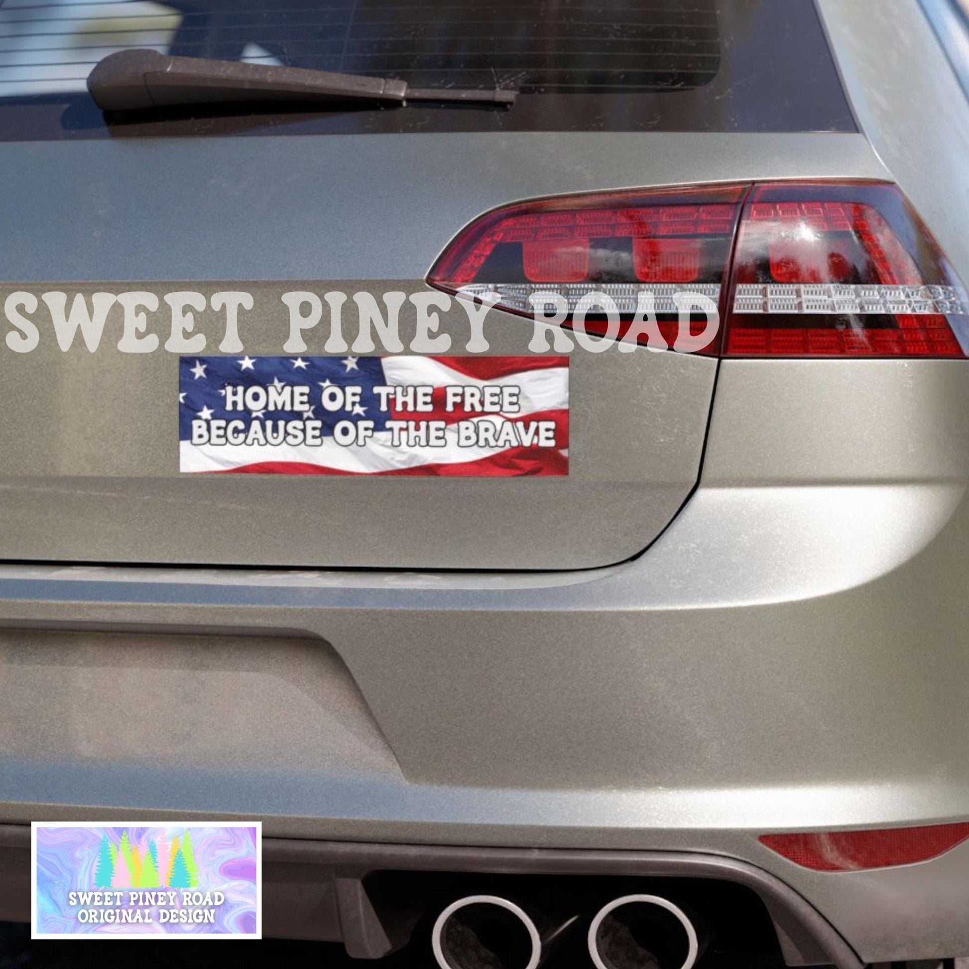 Home Of The Free Because Of The Brave Car Magnet, Patriotic Bumper Sticker, American Flag Decal, USA Gift For Friend, Military Appreciation