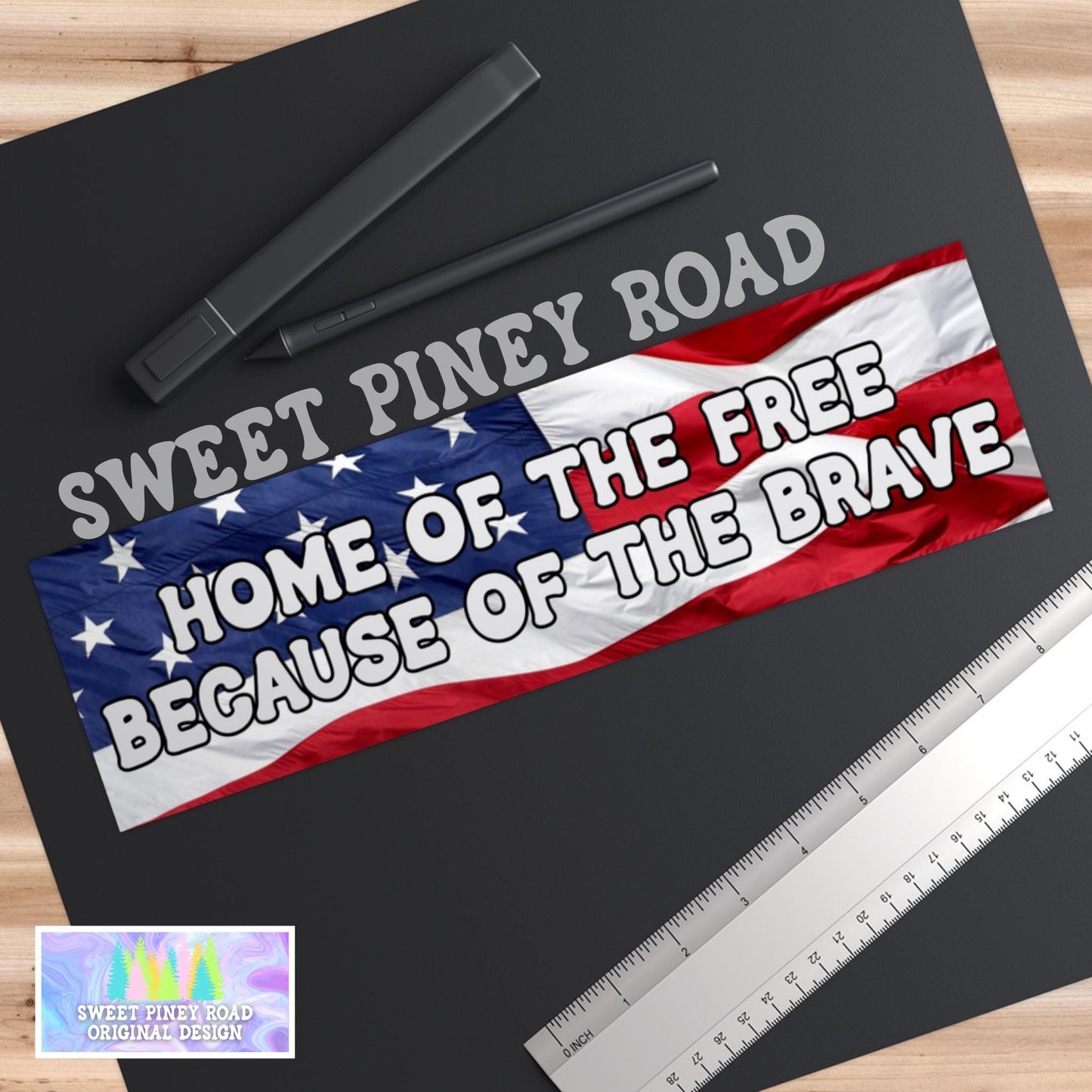 Home Of The Free Because Of The Brave Car Magnet, Patriotic Bumper Sticker, American Flag Decal, USA Gift For Friend, Military Appreciation