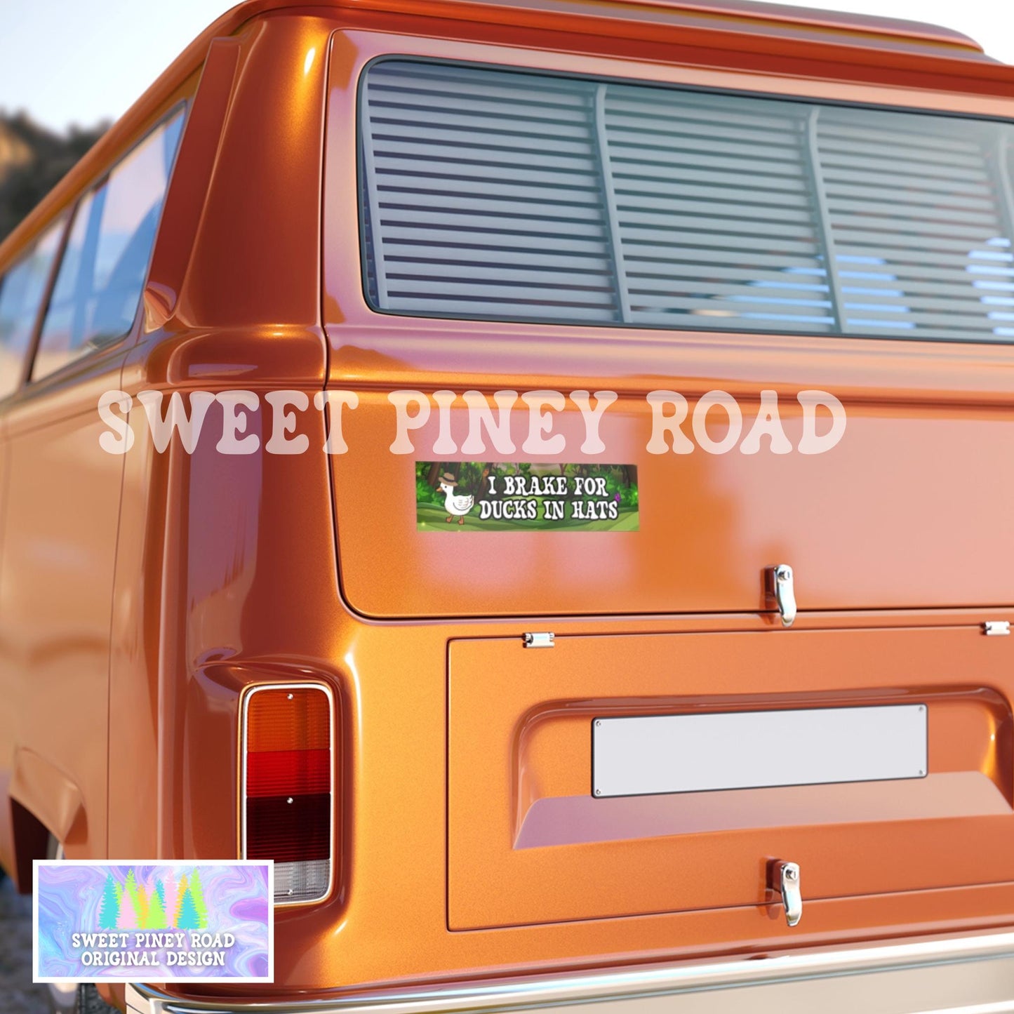 I Brake For Ducks In Hats Car Magnet/Bumper Sticker, I love Critters Stickers, Animal Lover Gift For Her, Cute Funny Birds Decal Silly Goose