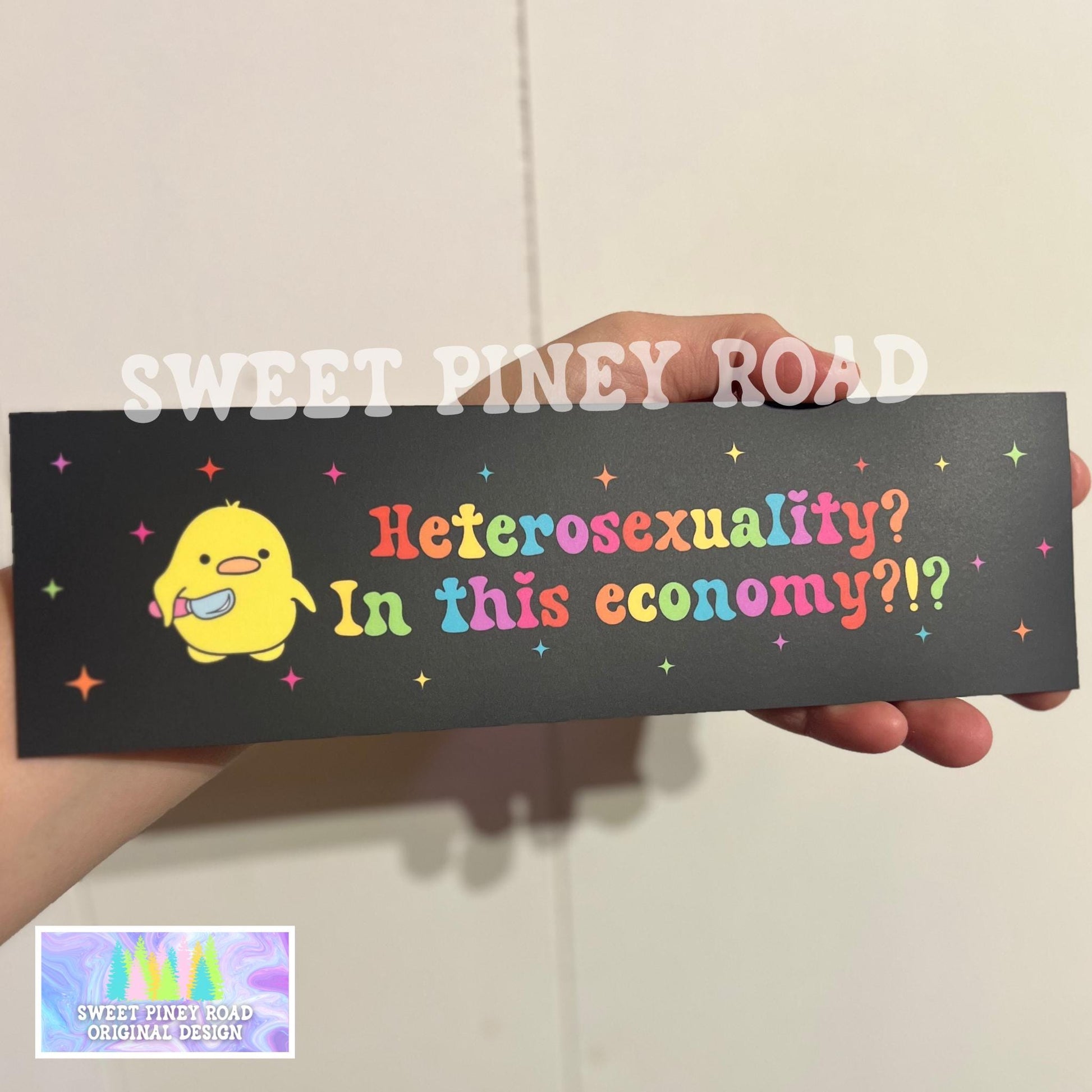 Heterosexuality In This Economy Car Magnet or Bumper Sticker, Pride LGBTQ+ Decal, Lesbian Gift, Peace Gay Gen Z Meme, Cute Pride Month Gift