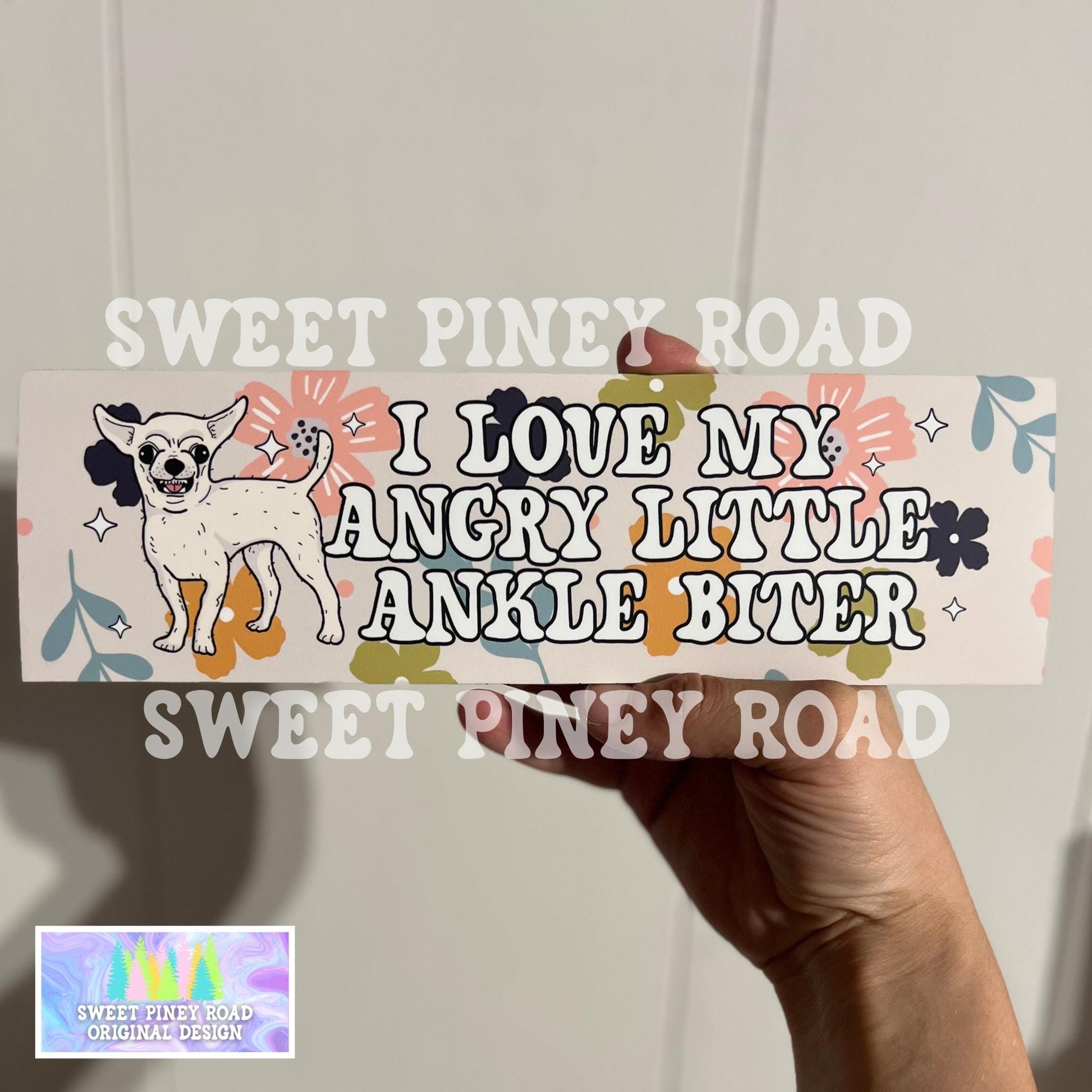 I Love My Angry Little Ankle Biter Car Magnet, Chihuahua Lover Bumper Sticker, Cute Puppy Gift For Friend, Dog Love Accessory, Humor Joke
