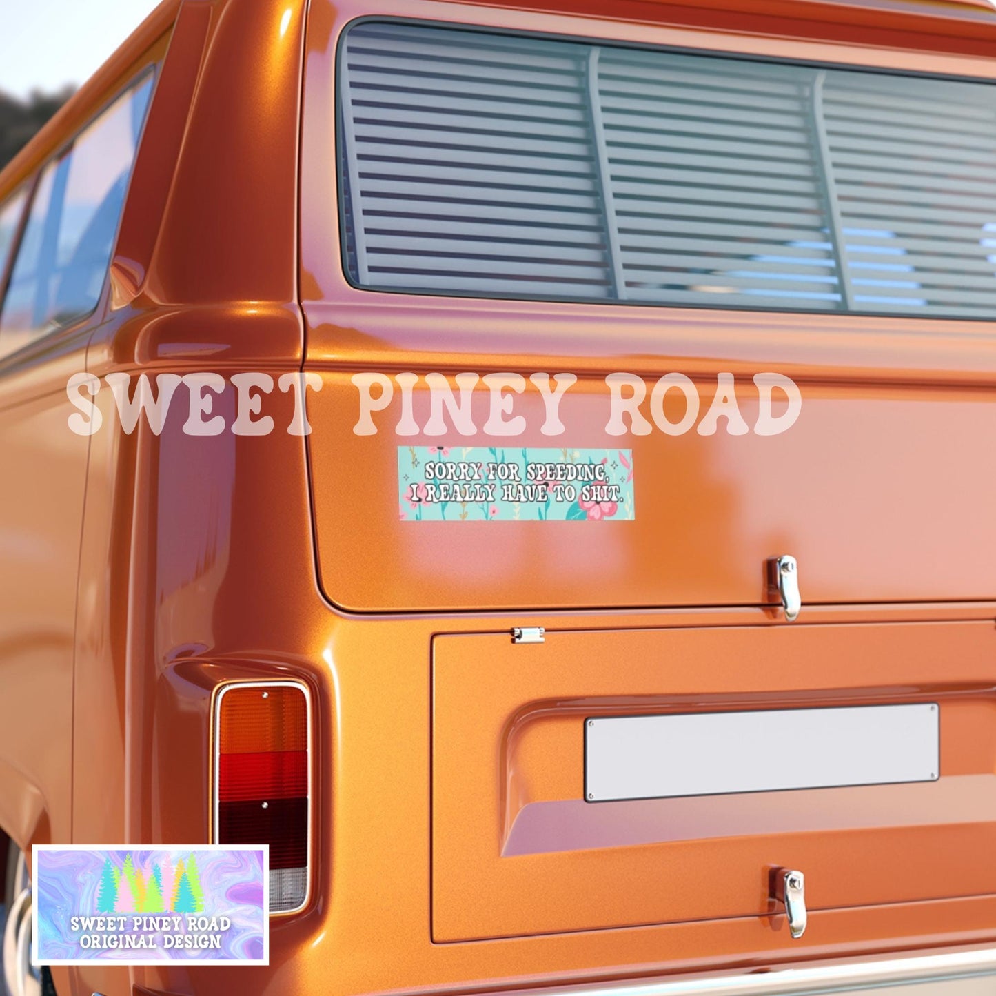 Sorry For Speeding I Have To Shit Car Magnet, Funny Bumper Sticker, Hilarious Gag Gift For Friend, Cute Floral Poop, Fart Joke, IBS Humor