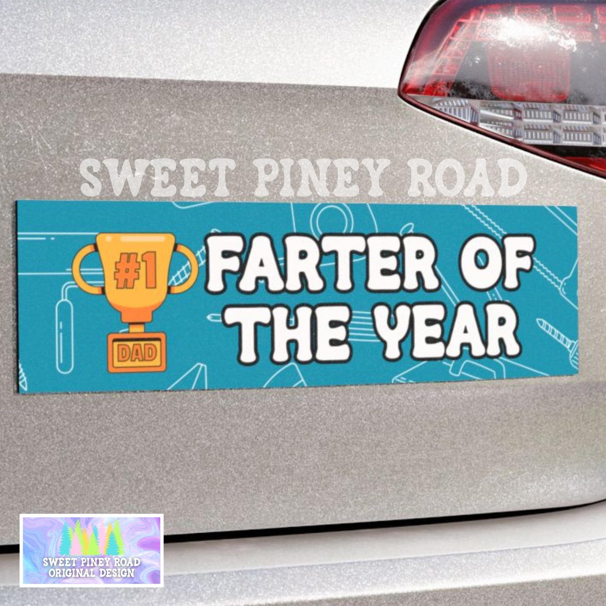 Farter Of The Year Car Magnet/Bumper Sticker, Funny Father's Day Gift, Fun Gift For Daddy, Hilarious Idea, Step Dad Humor, Gag Gift for Dad