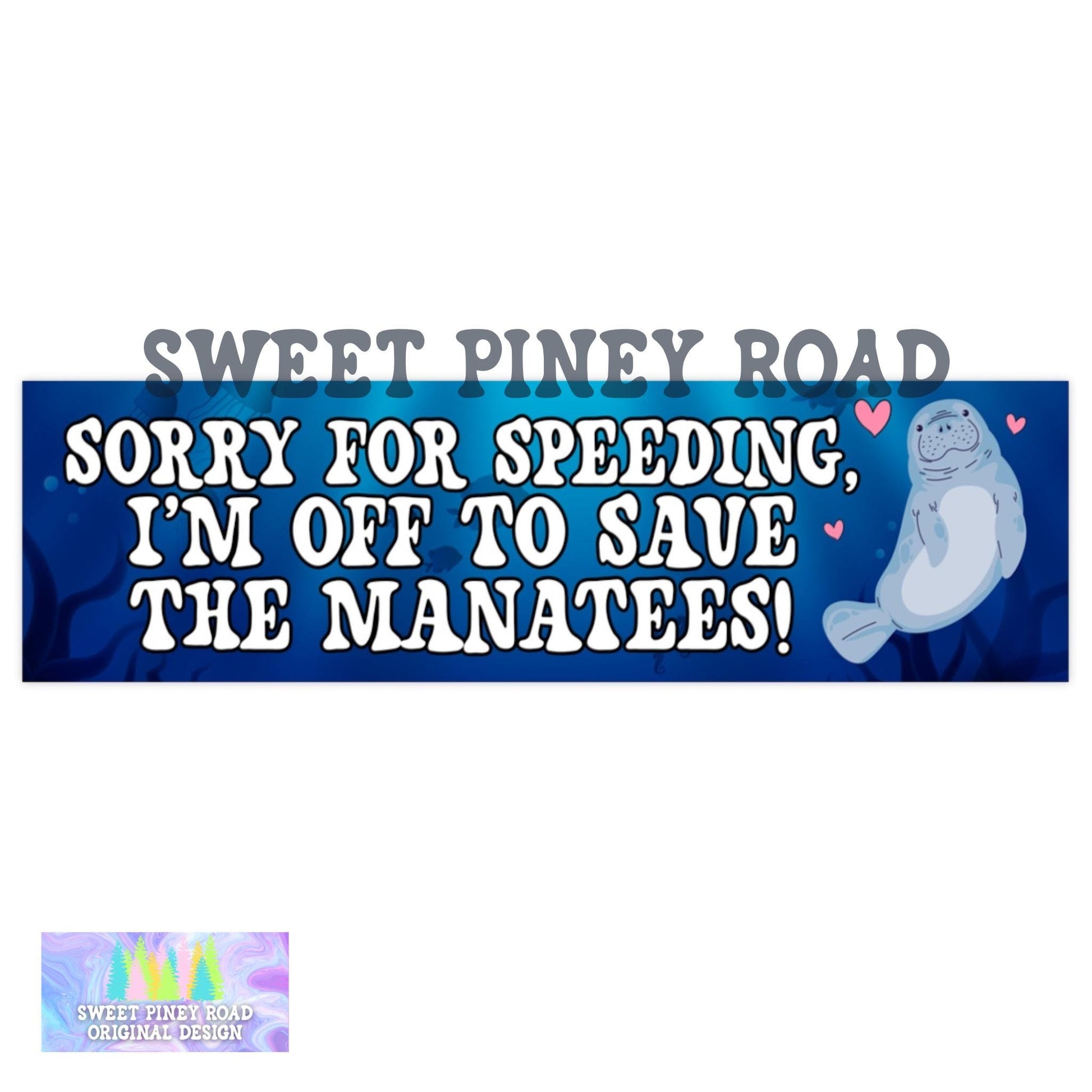 Save The Manatees Car Magnet, Manatee Lover Bumper Sticker, Protect Our Oceans Decal, Manatee Themed Gift For Friend, Cute Animal Love Funny