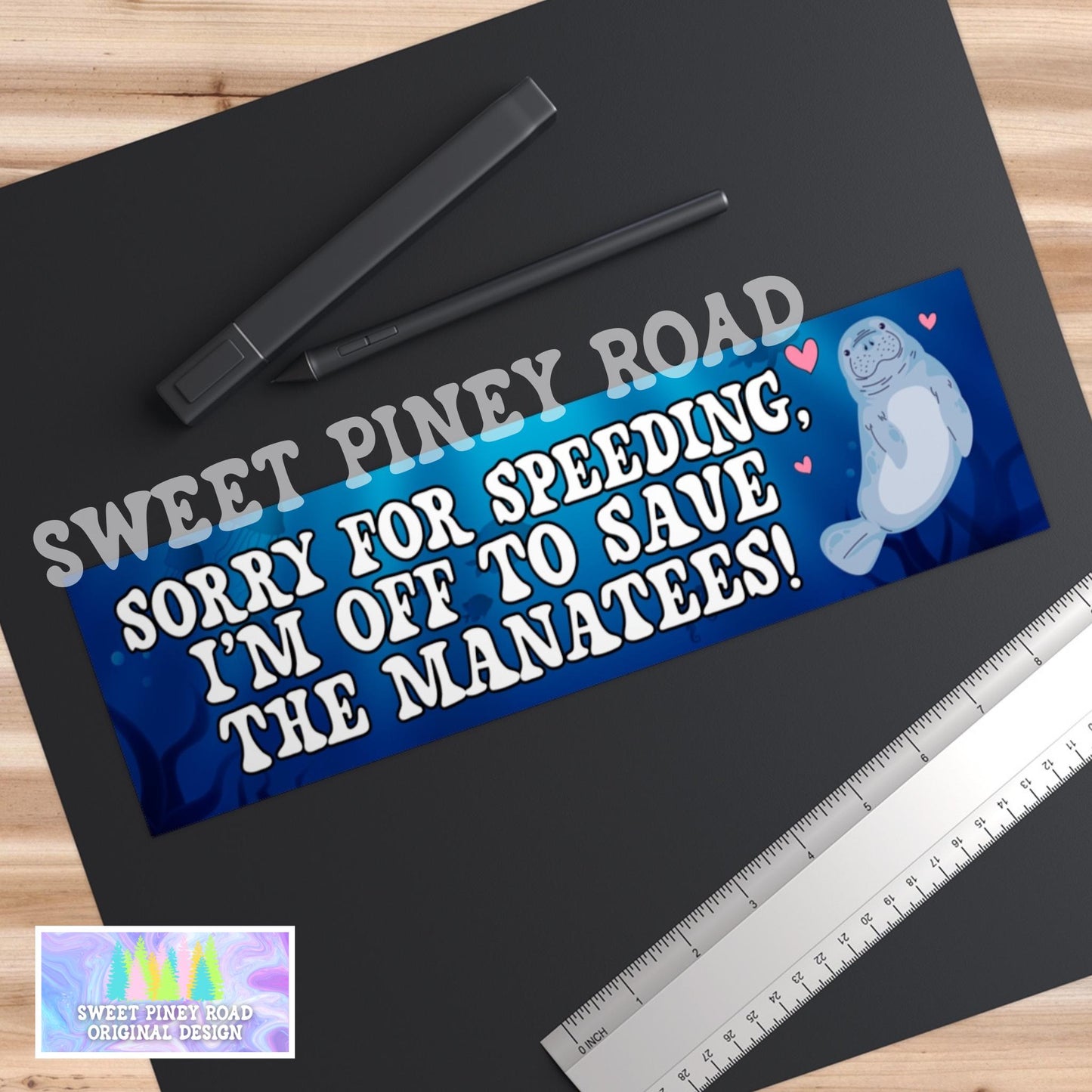 Save The Manatees Car Magnet, Manatee Lover Bumper Sticker, Protect Our Oceans Decal, Manatee Themed Gift For Friend, Cute Animal Love Funny