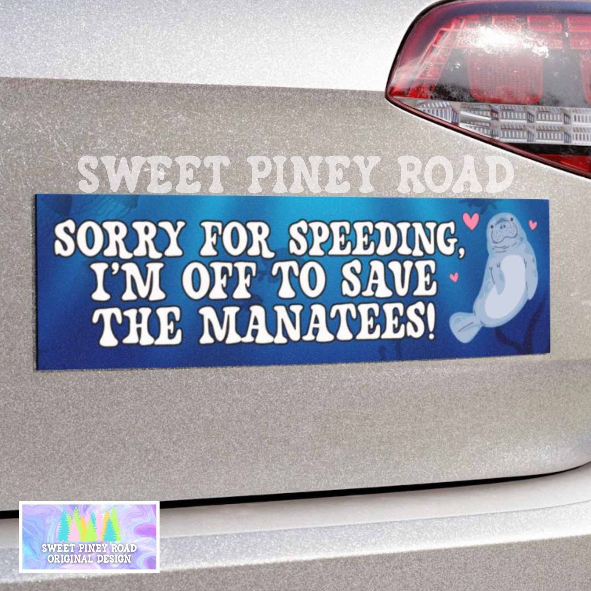 Save The Manatees Car Magnet, Manatee Lover Bumper Sticker, Protect Our Oceans Decal, Manatee Themed Gift For Friend, Cute Animal Love Funny