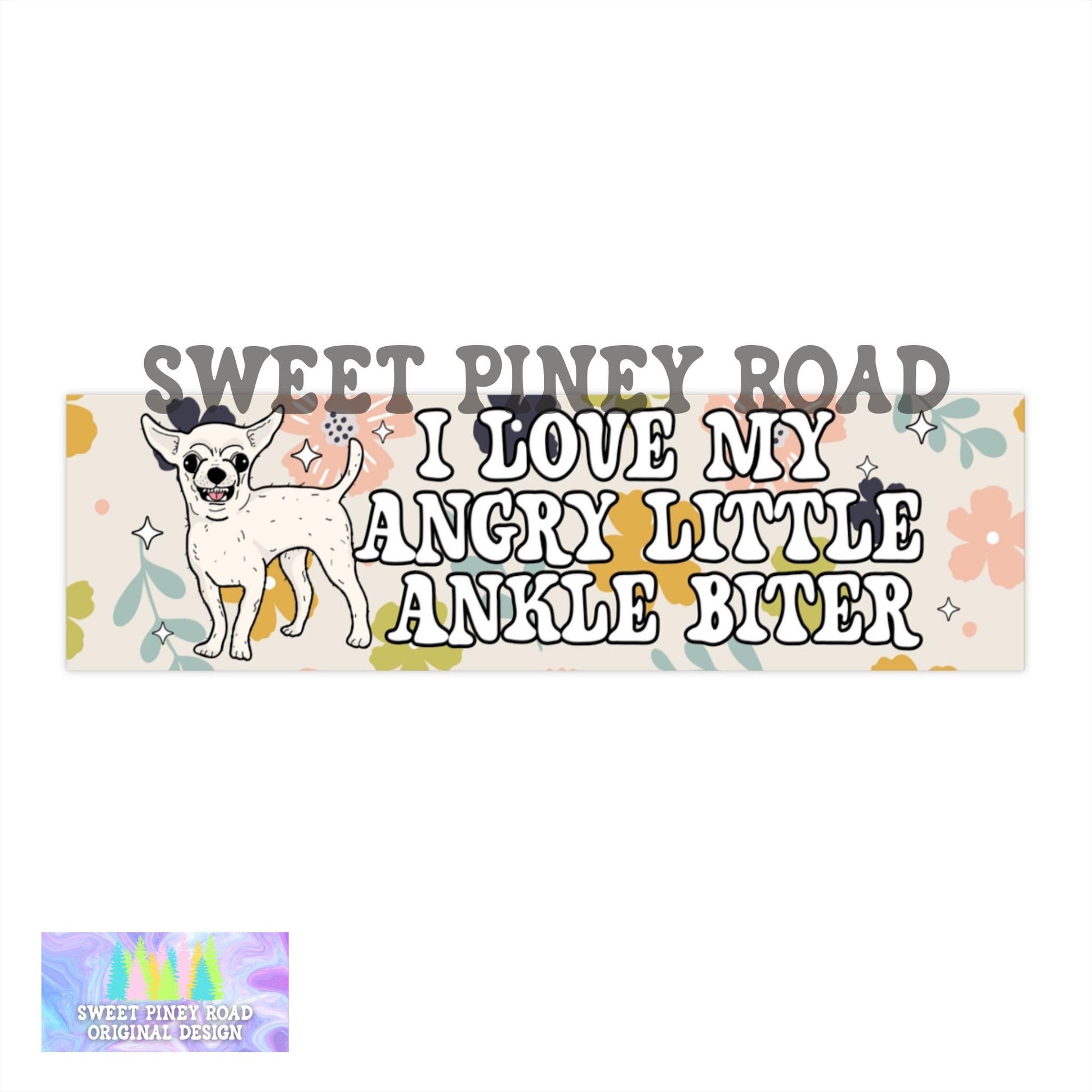I Love My Angry Little Ankle Biter Car Magnet, Chihuahua Lover Bumper Sticker, Cute Puppy Gift For Friend, Dog Love Accessory, Humor Joke