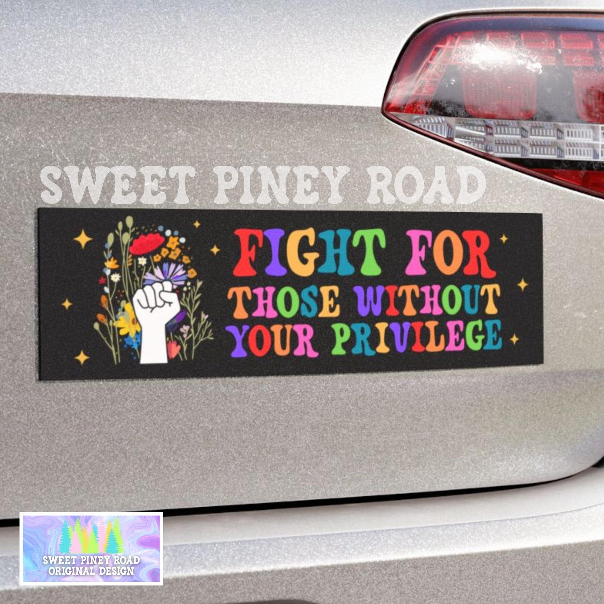 Fight For Those Without You Privilege Car Magnet, Activism Car Magnet, Empowerment Gift, Human Rights Ruth Bader Ginsburg Decal, Protest Car