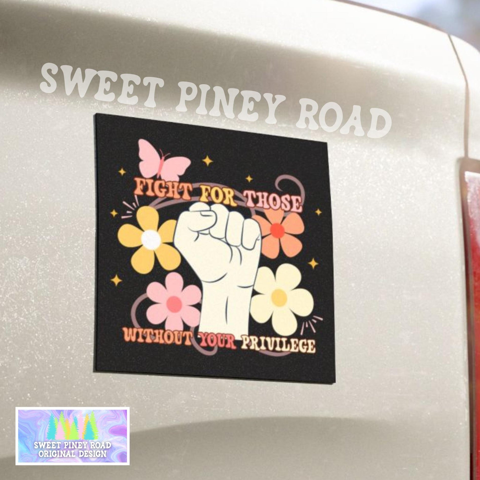 Fight For Those Without You Privilege Car Magnet, Activism Car Magnet, Empowerment Gift, Human Rights Ruth Bader Ginsburg Decal, Protest Car