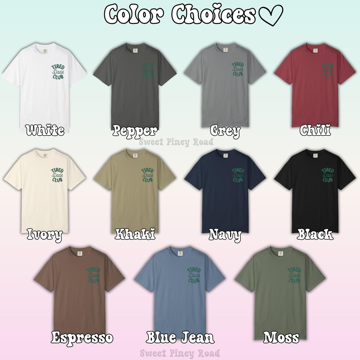 Comfort Colors Tired Dads Club Shirt, Cute I Love Daddy T-Shirt, Play Cars On Dads Back, Mat Road Car Race Track Tee, Father's Day Gift Idea