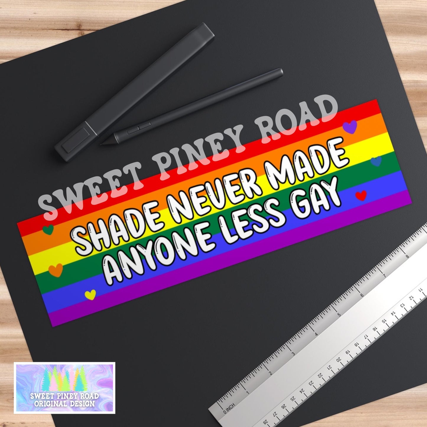 Shade Never Made Anybody Less Gay Car Magnet, LGBTQ Pride Bumper Sticker, Gay Pride Month Stickers, Funny LGBT Accessory, Pride Month Gifts