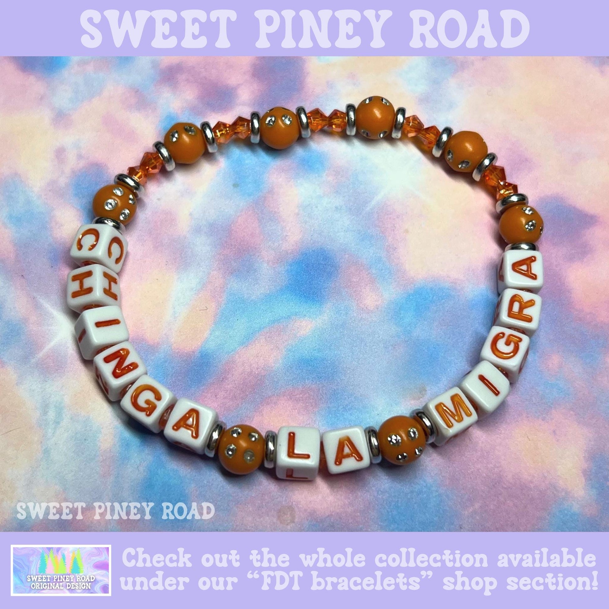 Chinga La Migra Bracelet, Orange Abolish ICE Accessory, Immigrant Human Rights Gift, F ICE Accessories Cute Protest Activist Beaded Bracelet