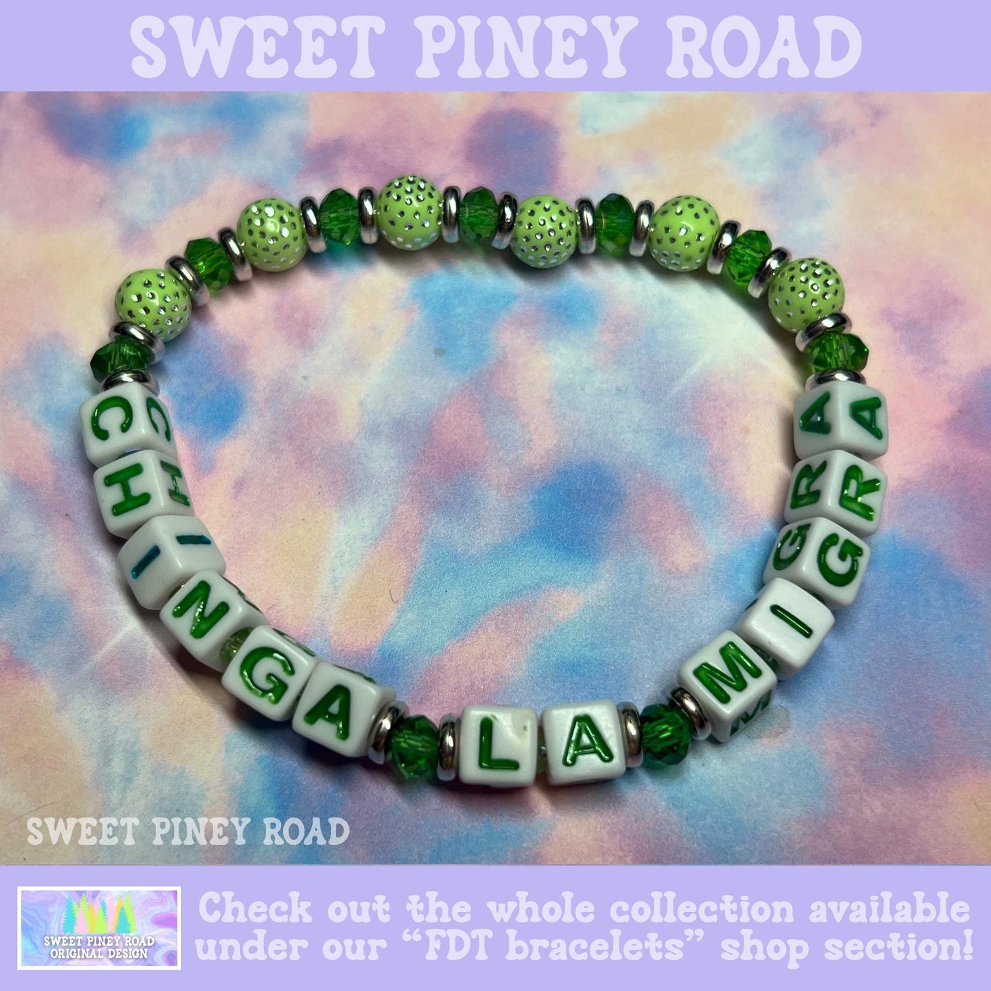 Chinga La Migra Bracelet, Green Abolish ICE Accessory, Immigrant Human Rights Gift, F ICE Accessories Cute Protest Activist Beaded Bracelet