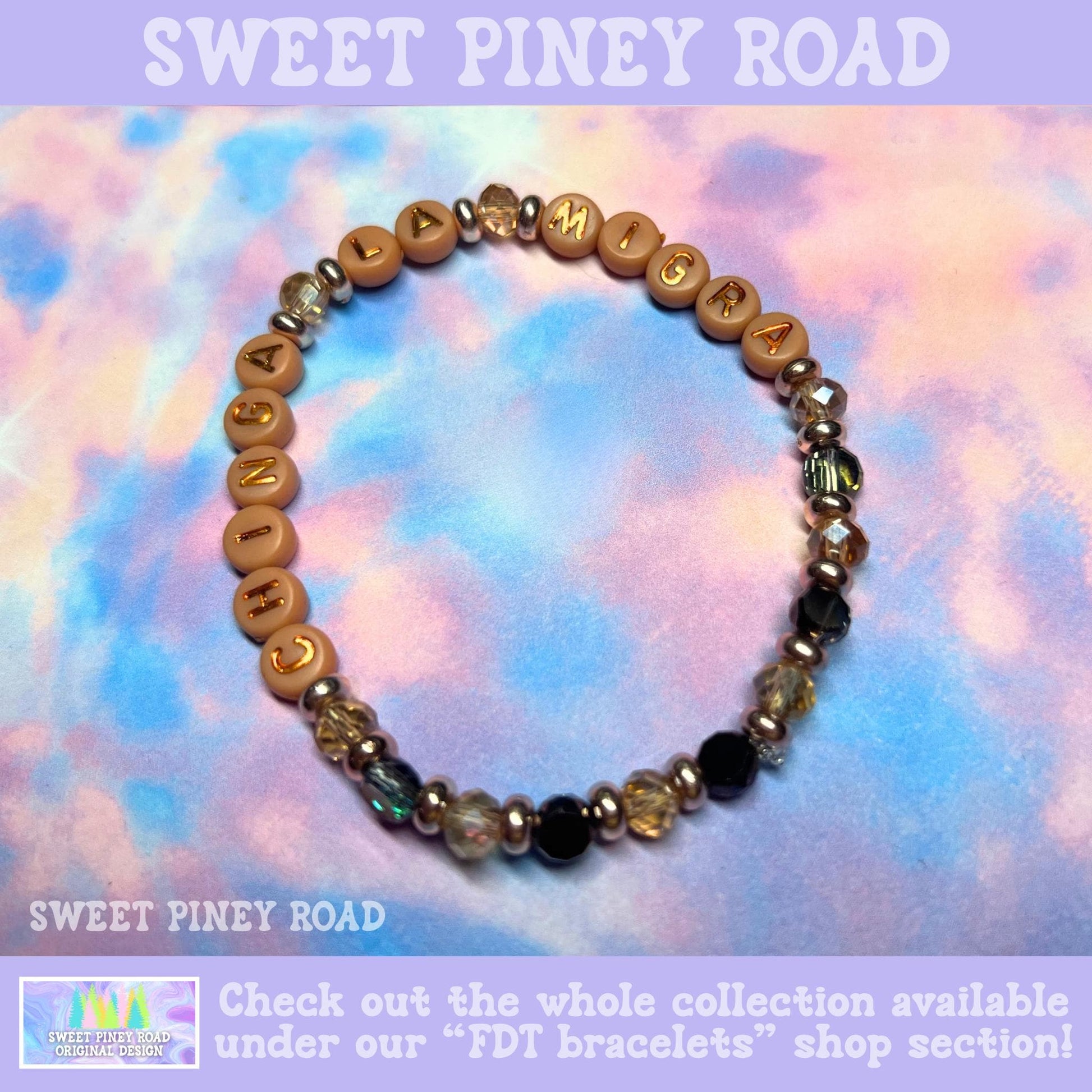 Chinga La Migra Bracelet, Beige Gold Abolish ICE Accessory, Immigrant Human Rights Gift, F ICE Cute Protest Activist Beaded Bracelet, FDT