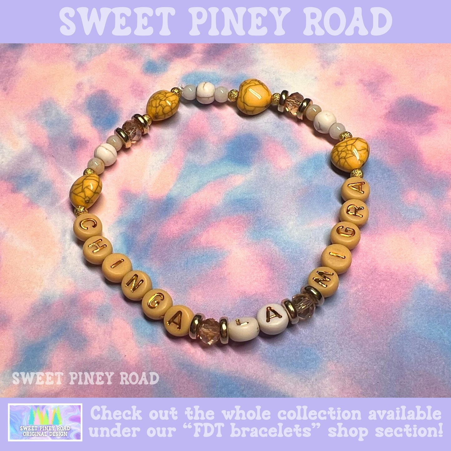 Chinga La Migra Bracelet, Yellow Gold Abolish ICE Accessory, Immigrant Human Rights Gift, F ICE Cute Protest Activist Beaded Bracelet, FDT