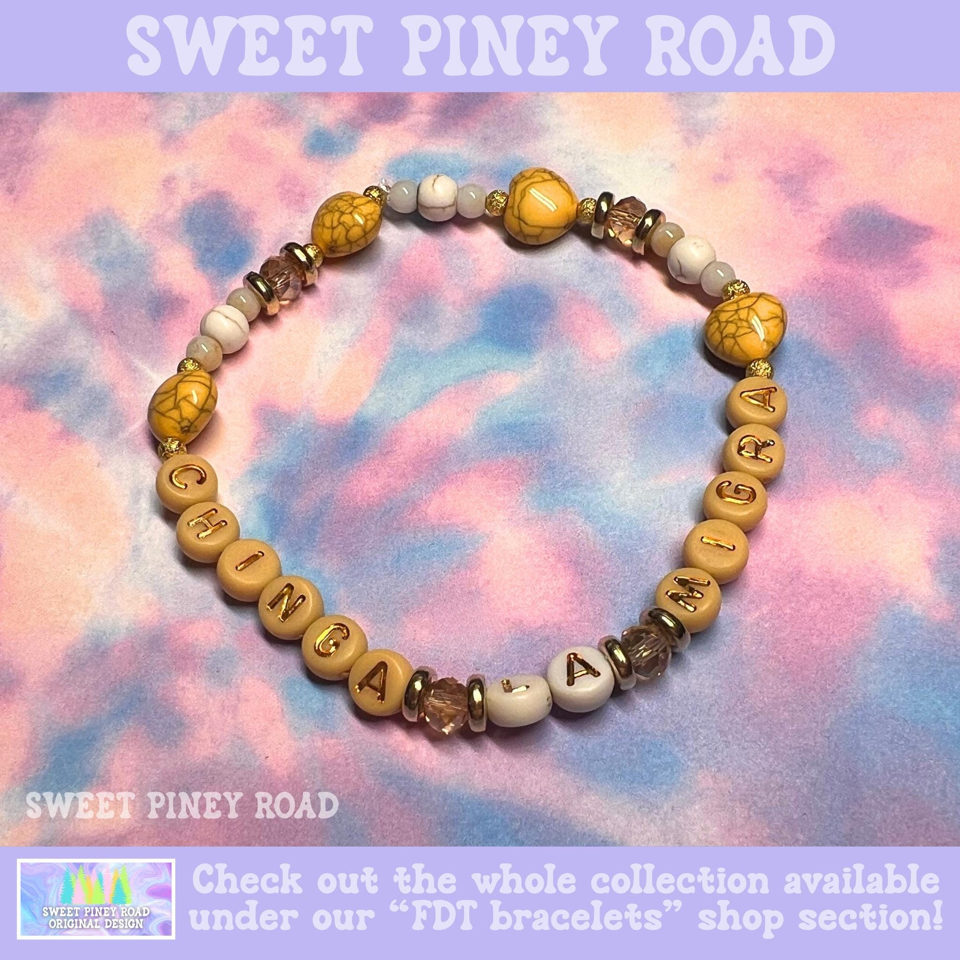 Chinga La Migra Bracelet, Yellow Gold Abolish ICE Accessory, Immigrant Human Rights Gift, F ICE Cute Protest Activist Beaded Bracelet, FDT