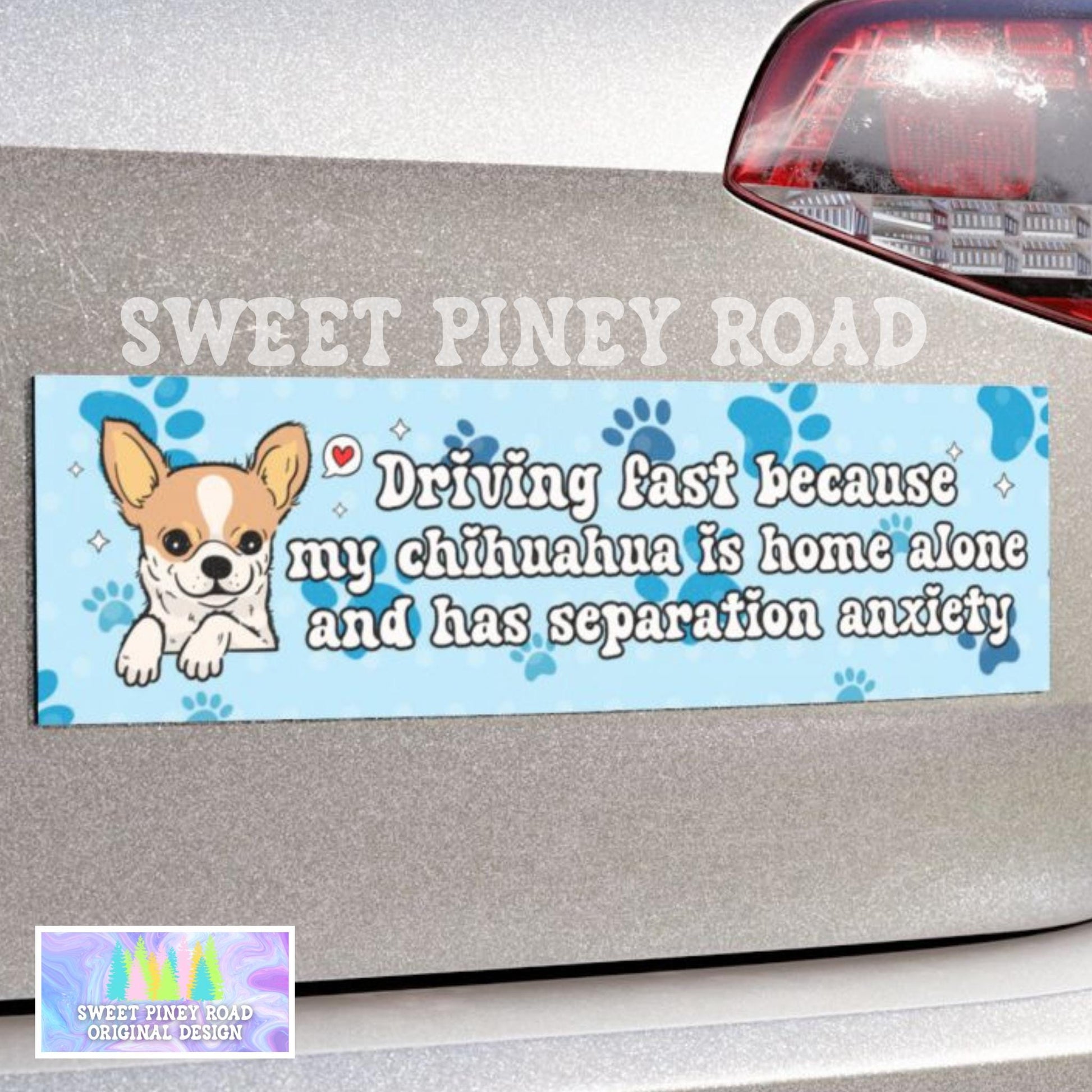 My Chihuahua Has Separation Anxiety Car Magnet, Funny Dog Lover Bumper Sticker, Cute Puppy Gift For Friend, Dog Love Accessory, Kawaii Doggy