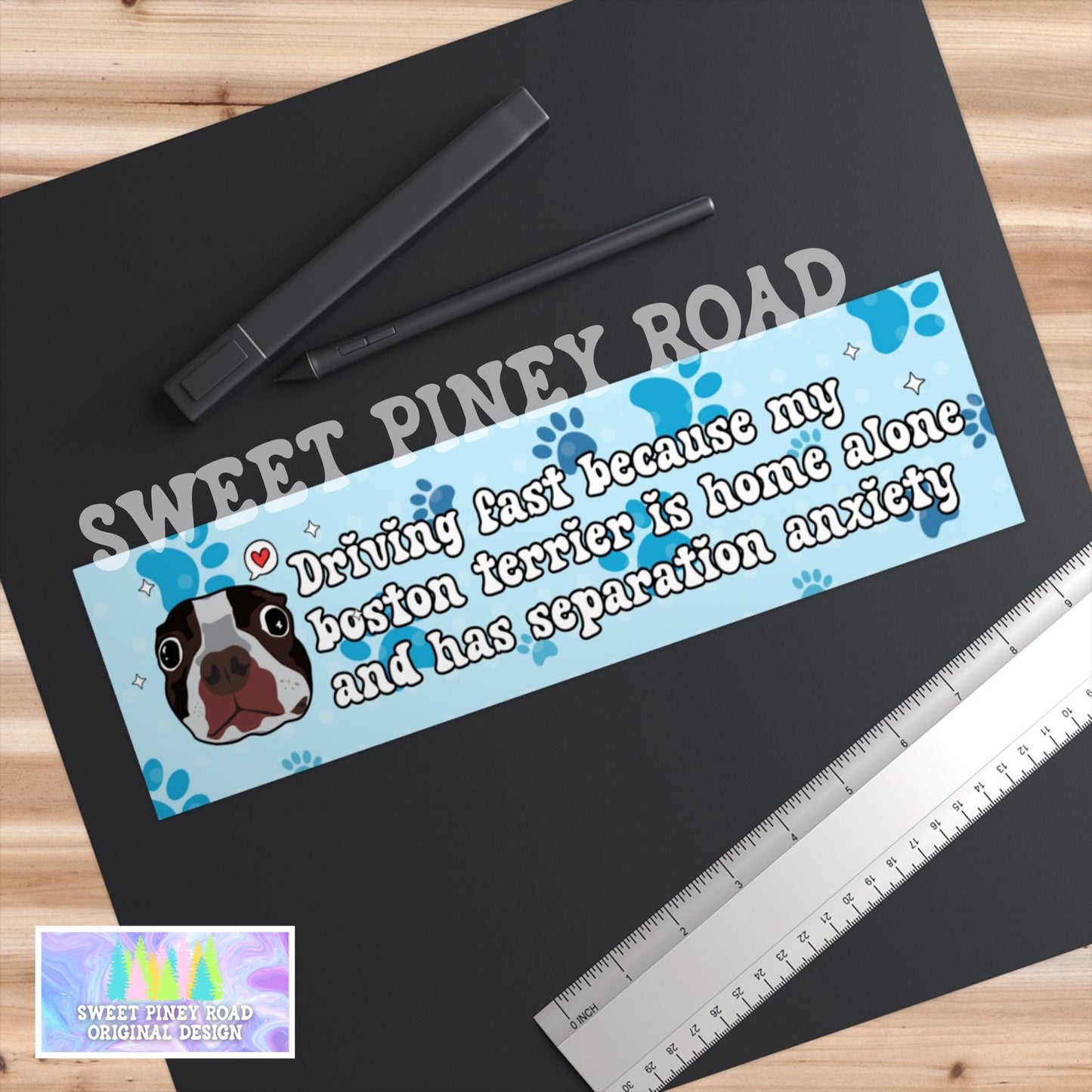 Boston Terrier Separation Anxiety Car Magnet, Funny Dog Bumper Sticker, Boston Terrier Lover Gift For Friend, New Dog Owner Humor, Dog Decal