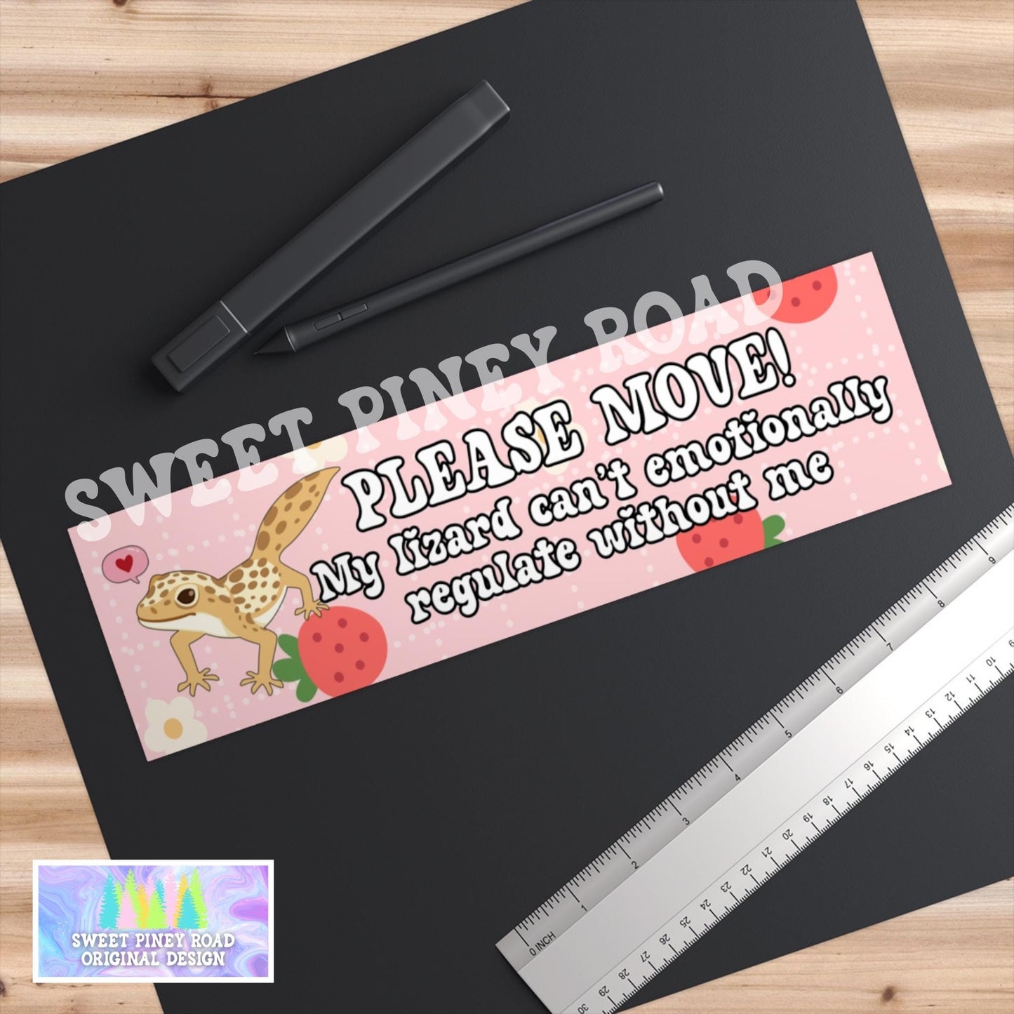 Please Move! My Lizard Needs Me Car Magnet, Funny Gecko Owner Gift, Lizard Lover Bumper Sticker, Amphibian Gifts For Friend, Cute Lizards