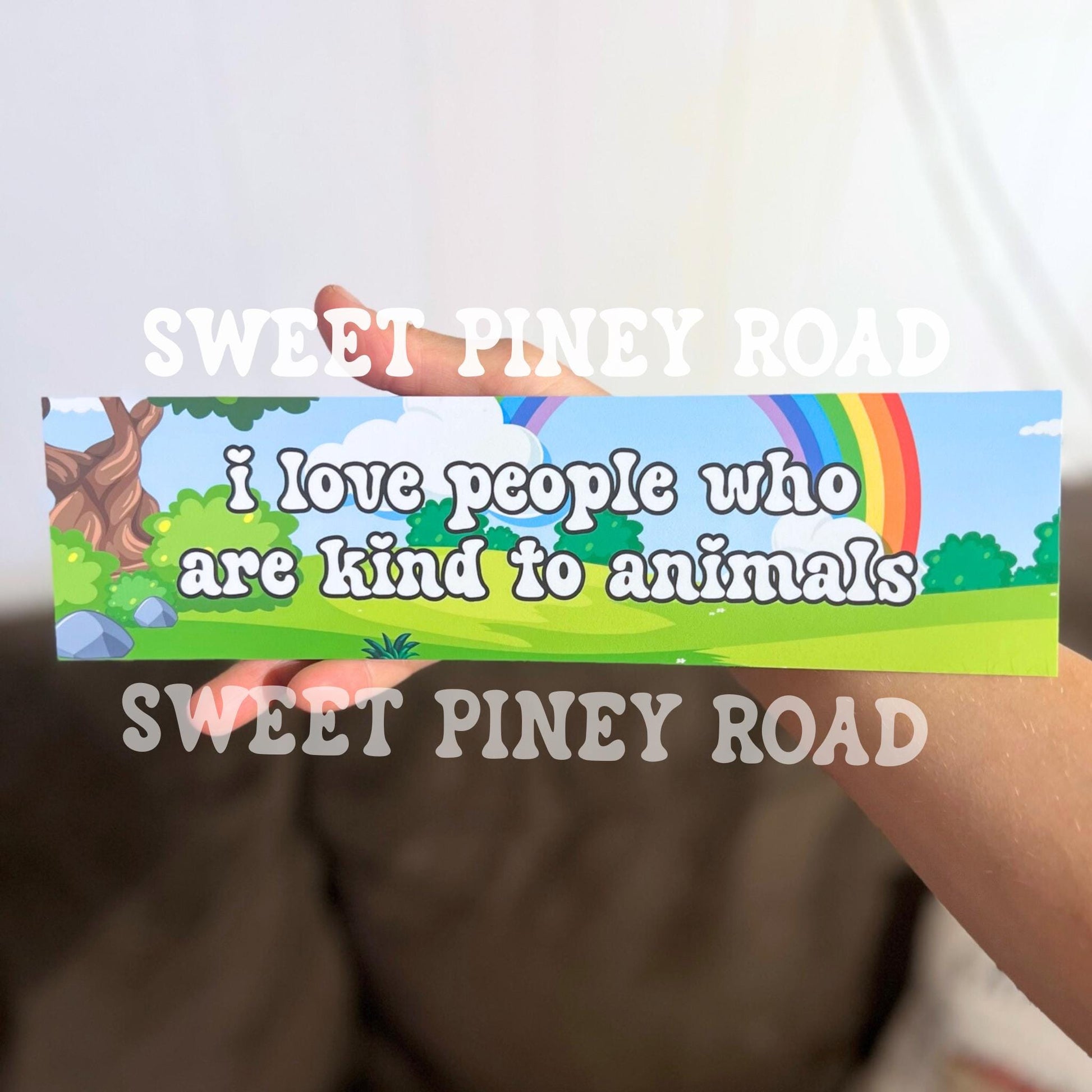 Animal Lover Car Magnet or Bumper Sticker, Be Kind to All Kinds, Adopt Don't Shop, Vegan Sticker, Leftist Sticker, Cute Critters Rainbow