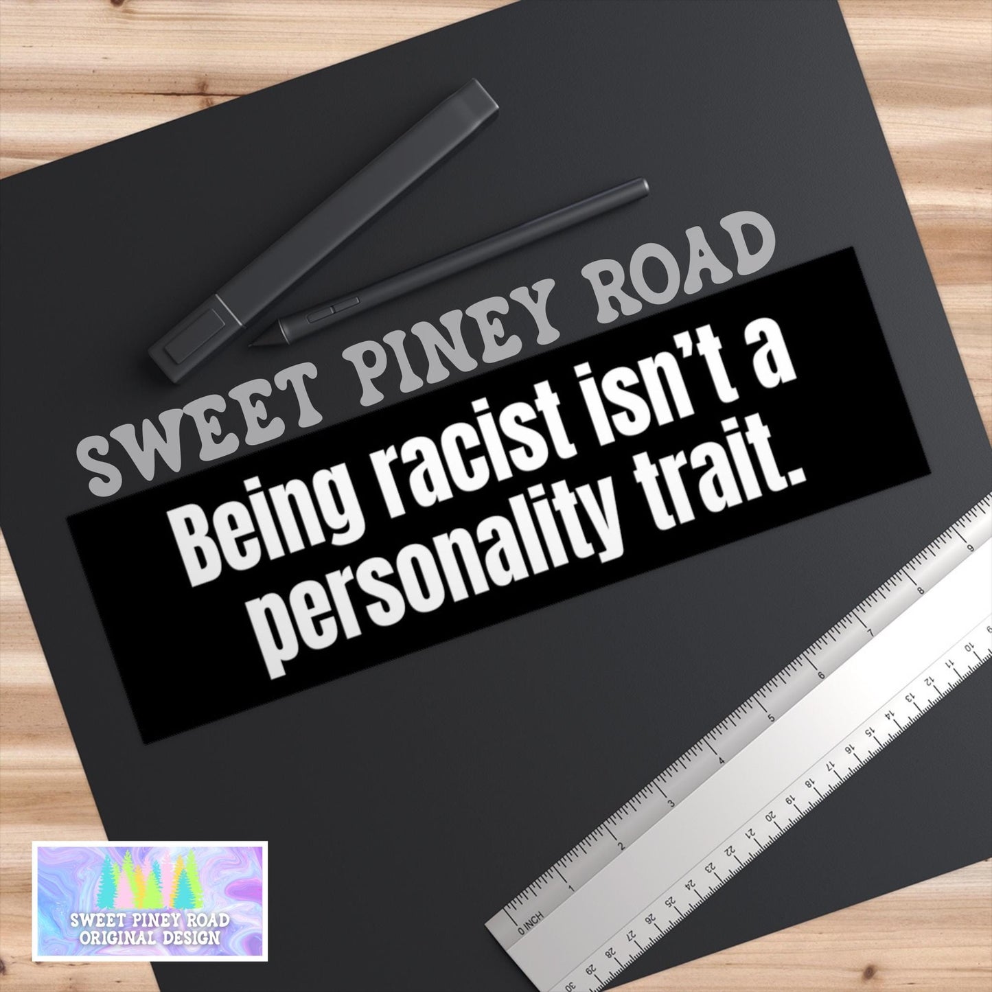 Being Racist Isn't A Personality Trait Car Magnet, Anti-Racism Bumper Sticker, Fight For Human Rights Decal, Anti Trump Gift For Democrat