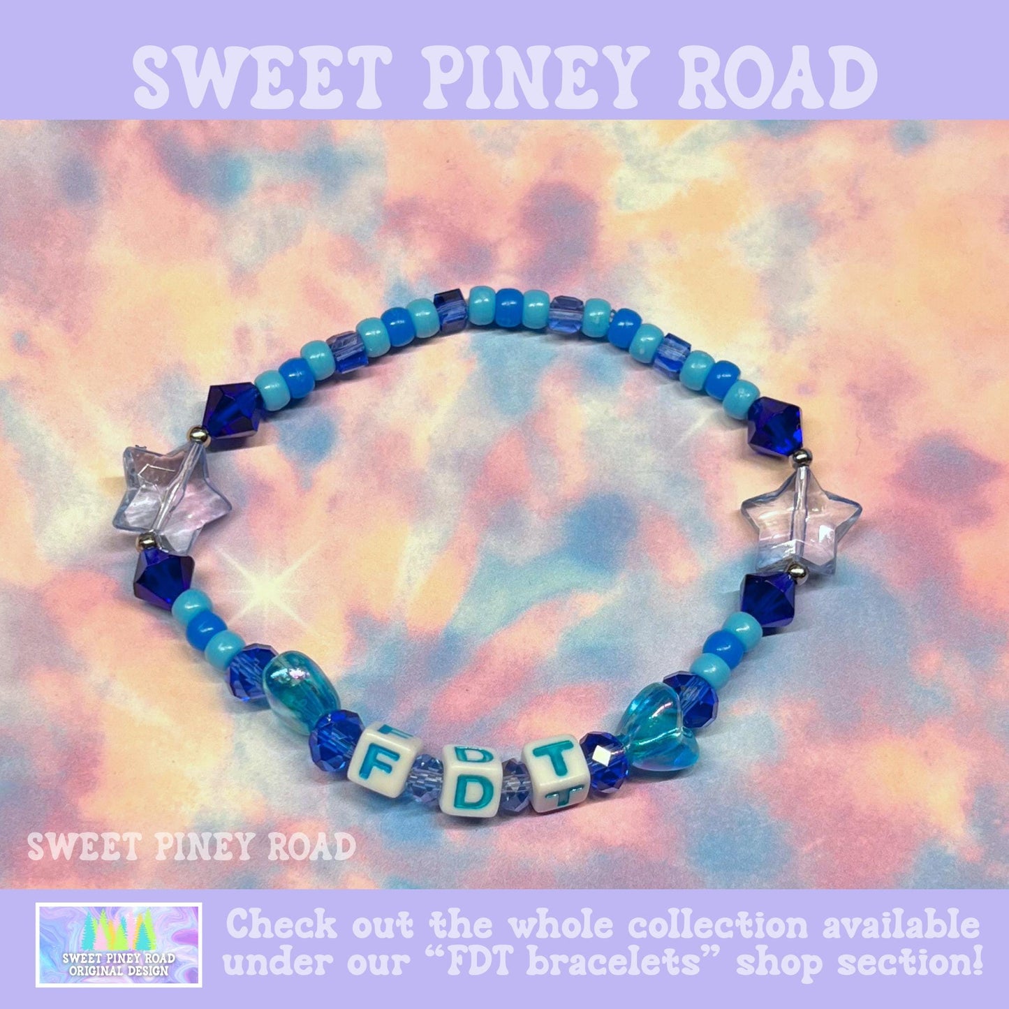 Blue Star FDT Bracelet - Fuck Donald Trump Equality Jewelry, Liberal Democrat Anti Maga, Ally Feminist Gift for Her Accessory, Cute Girly