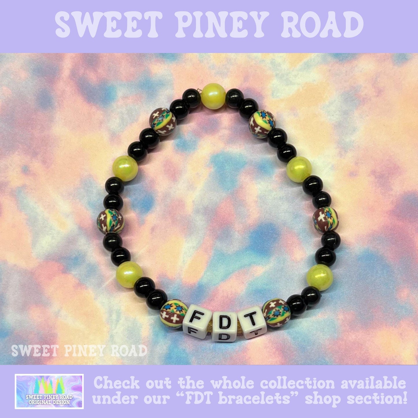 FDT Bracelet Black and Yellow, Fuck Donald Trump Equality Jewelry, Liberal Democrat Anti Maga, Cute Ally Feminist Gift for Her Accessory