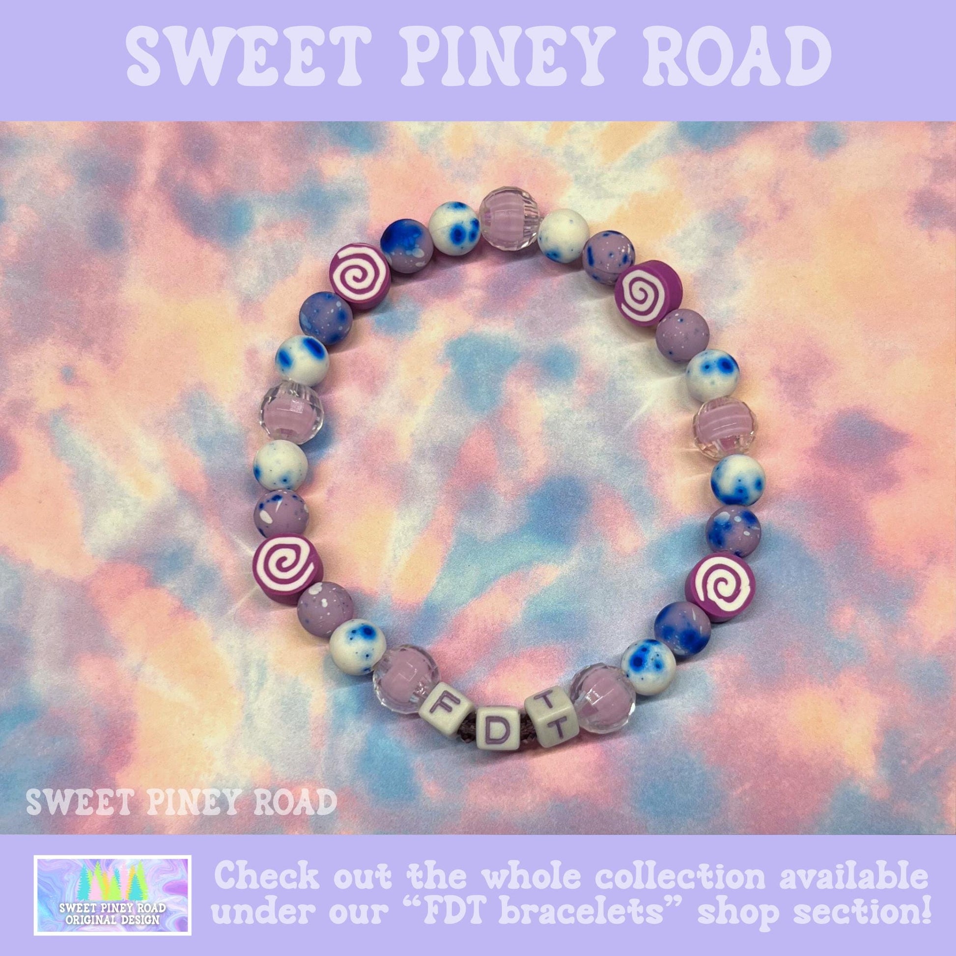 FDT Bracelet Lavender Swirl - Fuck Donald Trump Equality Jewelry, Liberal Democrat Anti Maga, Ally Feminist Gift for Her Accessory Cute