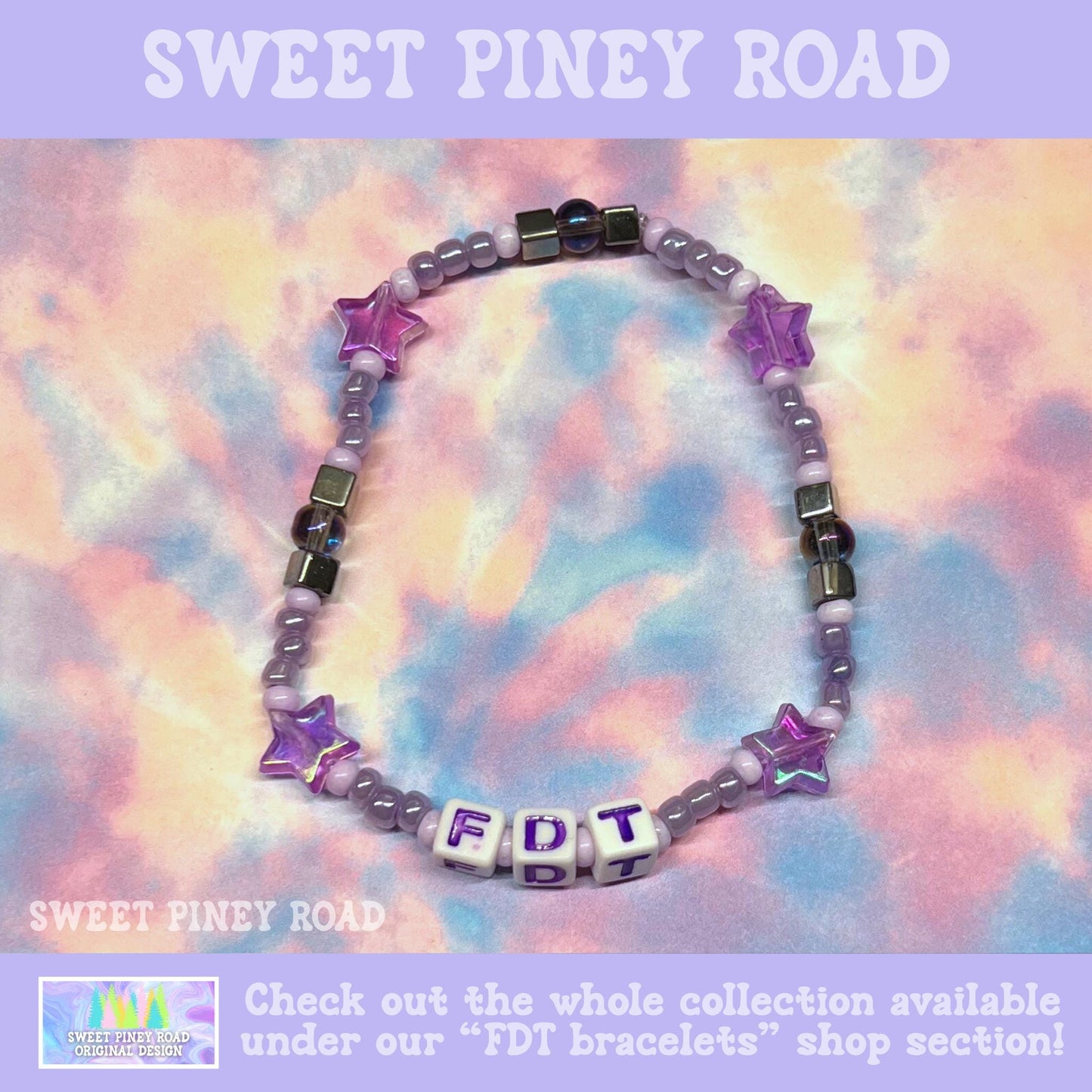 FDT Bracelet Purple Stars - Fuck Donald Trump Equality Jewelry, Liberal Democrat Anti Maga, Ally Feminist Gift for Her Accessory, Cute Girly