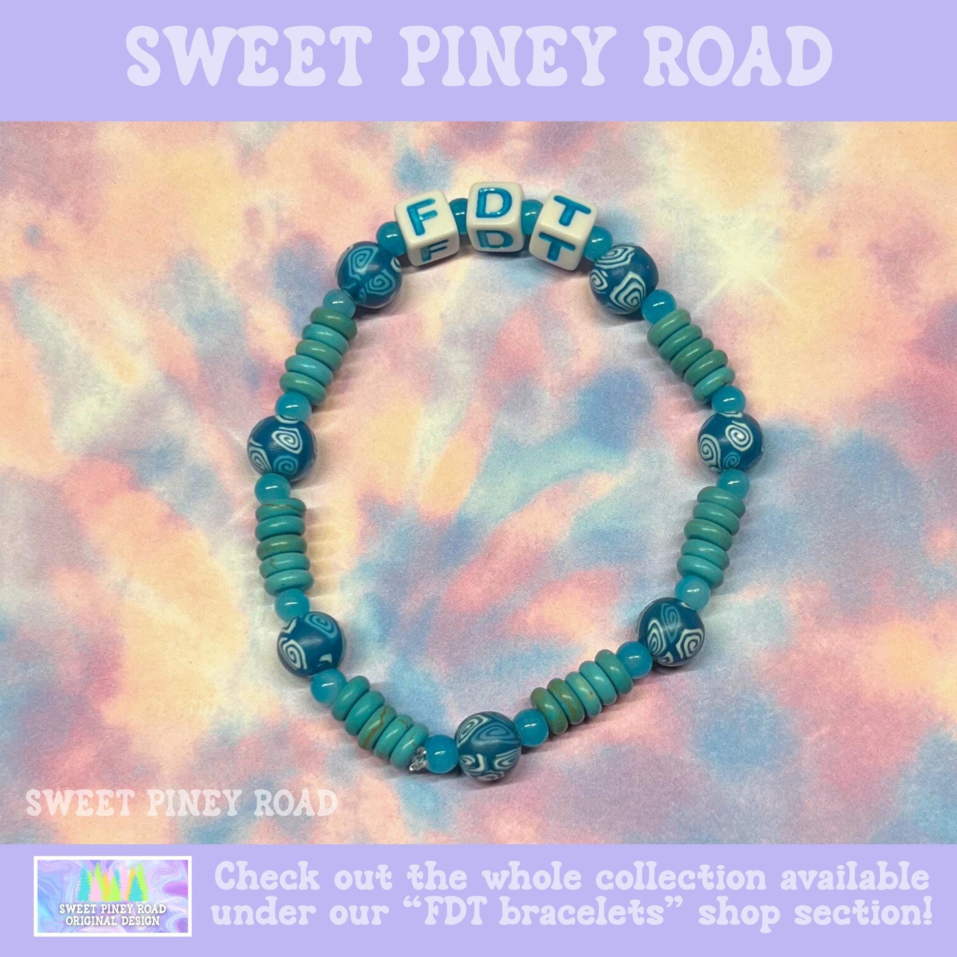 FDT Bracelet Teal, Fuck Donald Trump Equality Jewelry, Liberal Democrat Blue Wave, Anti Maga Ally Feminist Cute Gift for Her Accessory