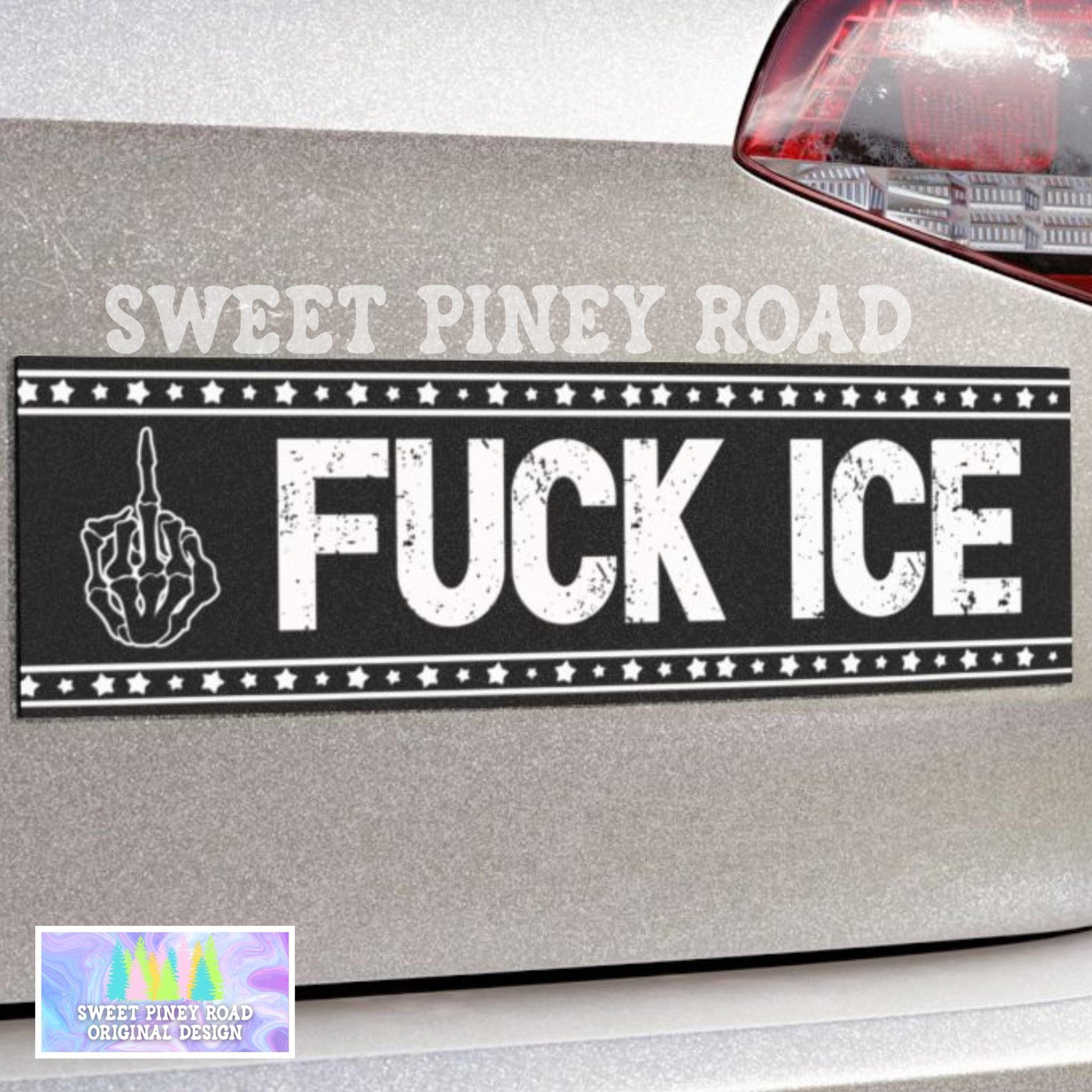 Fuck Ice Middle Fingers Car Magnet, Anti Ice Bumper Sticker, Anti Trump Decal, Protect Immigrants, Chinga La Migra, No Human Is Illegal, FDT