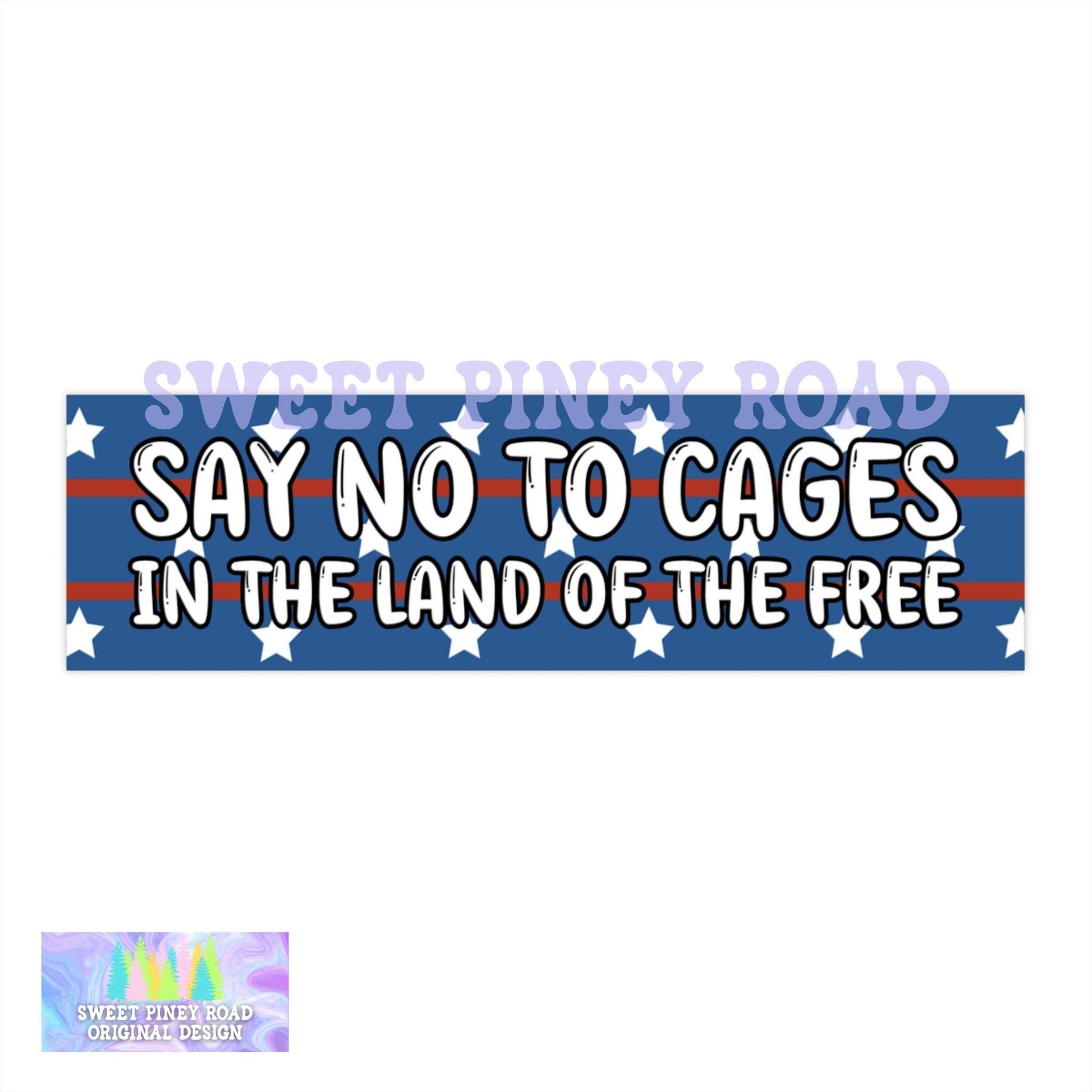 Say No To Cages In Land Of The Free Car Magnet, Immigration Human Rights Bumper Sticker, Anti Trump Resistance Decal, Eat The Rich Protest