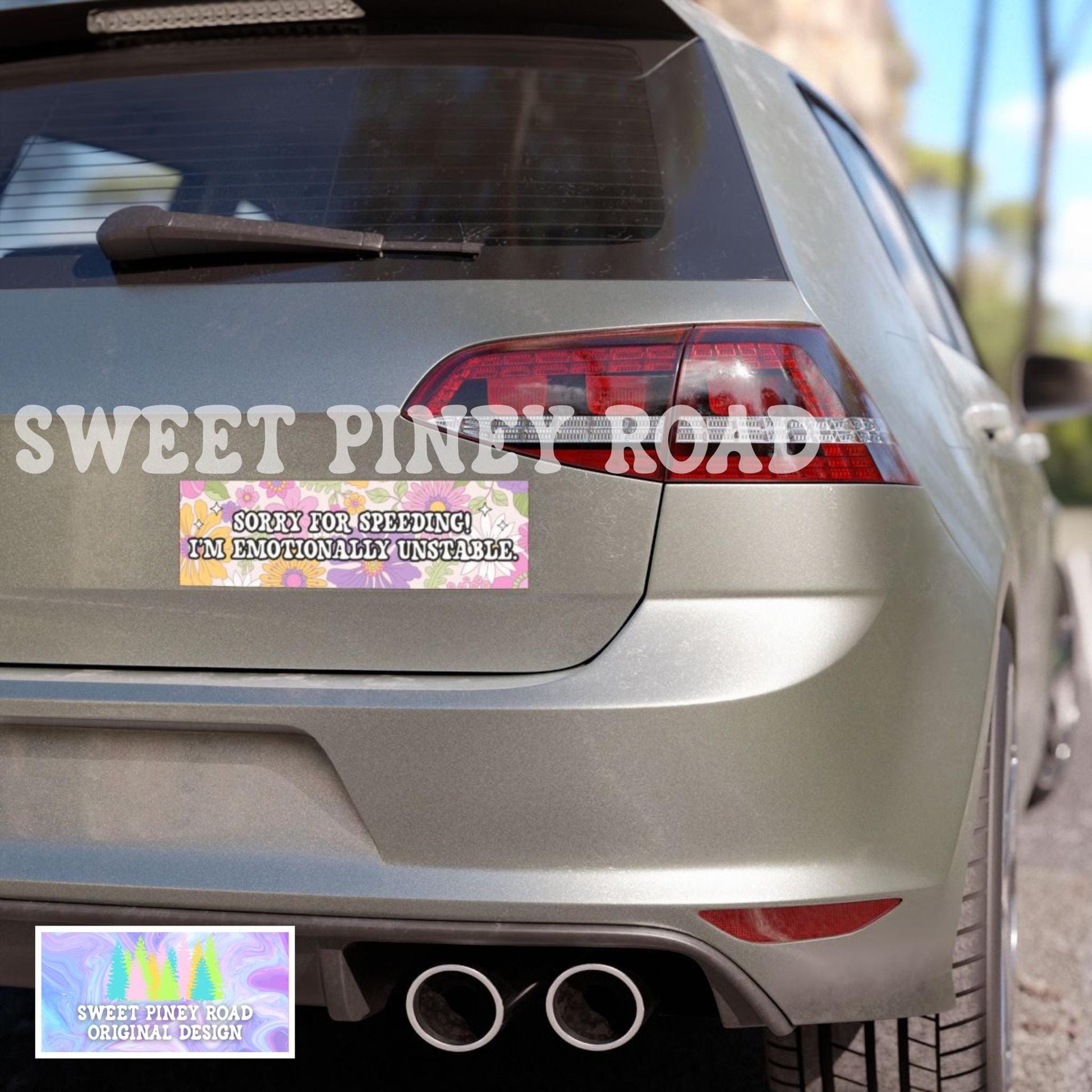 Sorry For Speeding! I'm Emotionally Unstable Car Magnet, Gen Z Meme Bumper Sticker, Millennial Humor Decal Gift For Friend, Cute New Driver