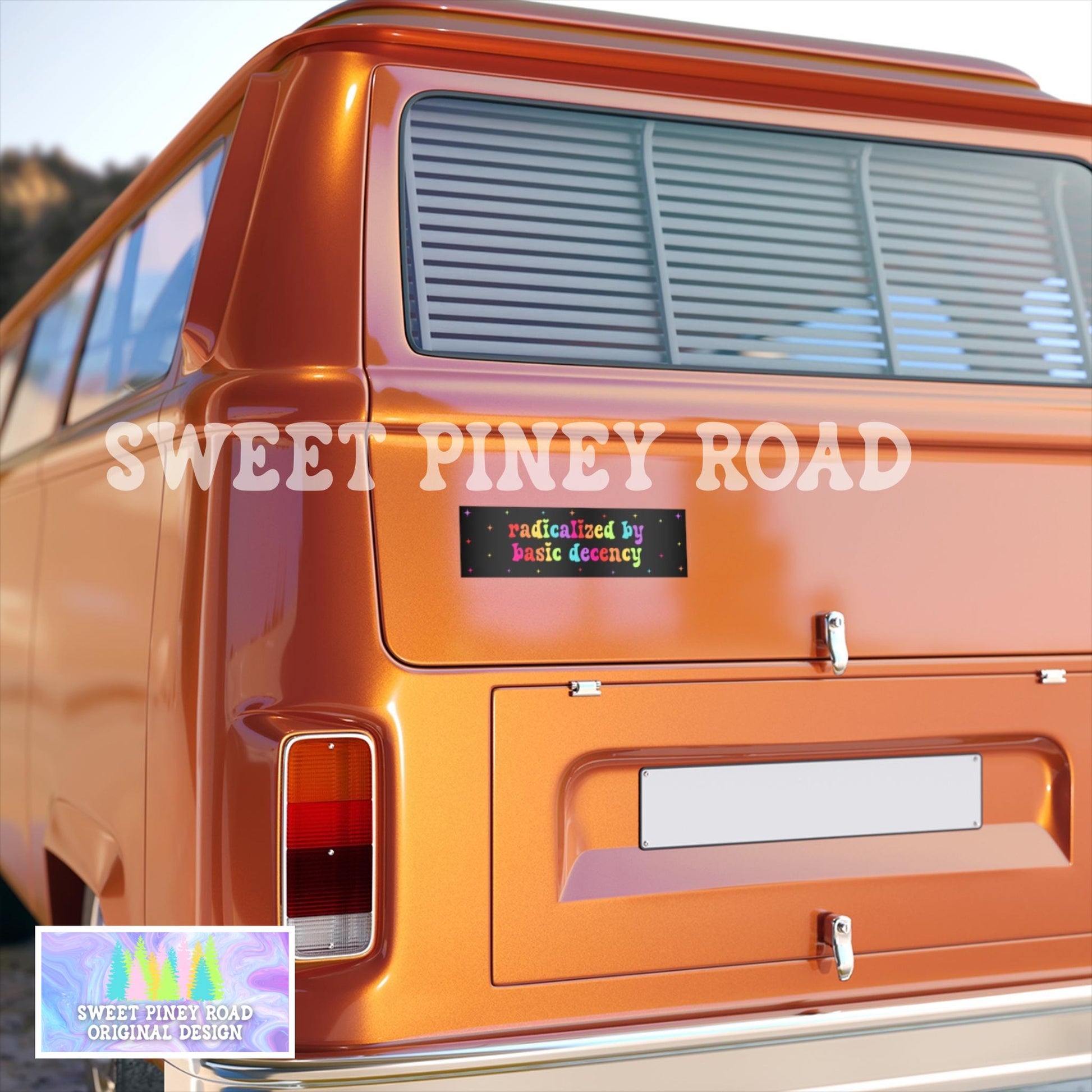 Radicalized By Basic Decency Car Magnet, Political Protest Bumper Sticker, Liberal Bumper Magnet Support LGBTQIA Car, Feminist Activist Gift