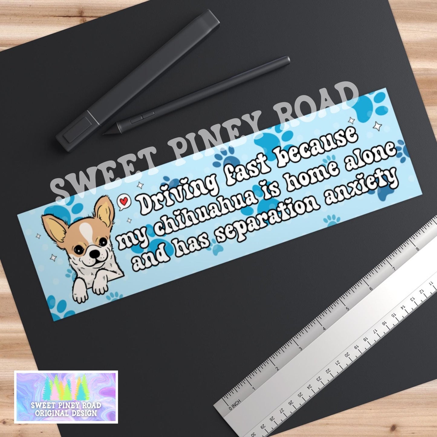 My Chihuahua Has Separation Anxiety Car Magnet, Funny Dog Lover Bumper Sticker, Cute Puppy Gift For Friend, Dog Love Accessory, Kawaii Doggy