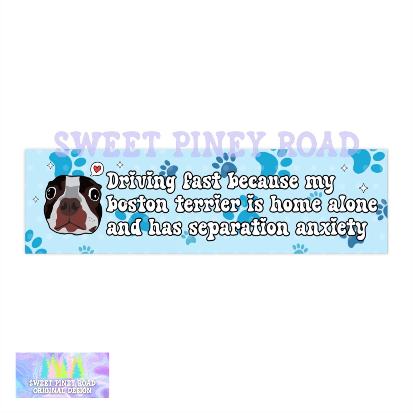 Boston Terrier Separation Anxiety Car Magnet, Funny Dog Bumper Sticker, Boston Terrier Lover Gift For Friend, New Dog Owner Humor, Dog Decal
