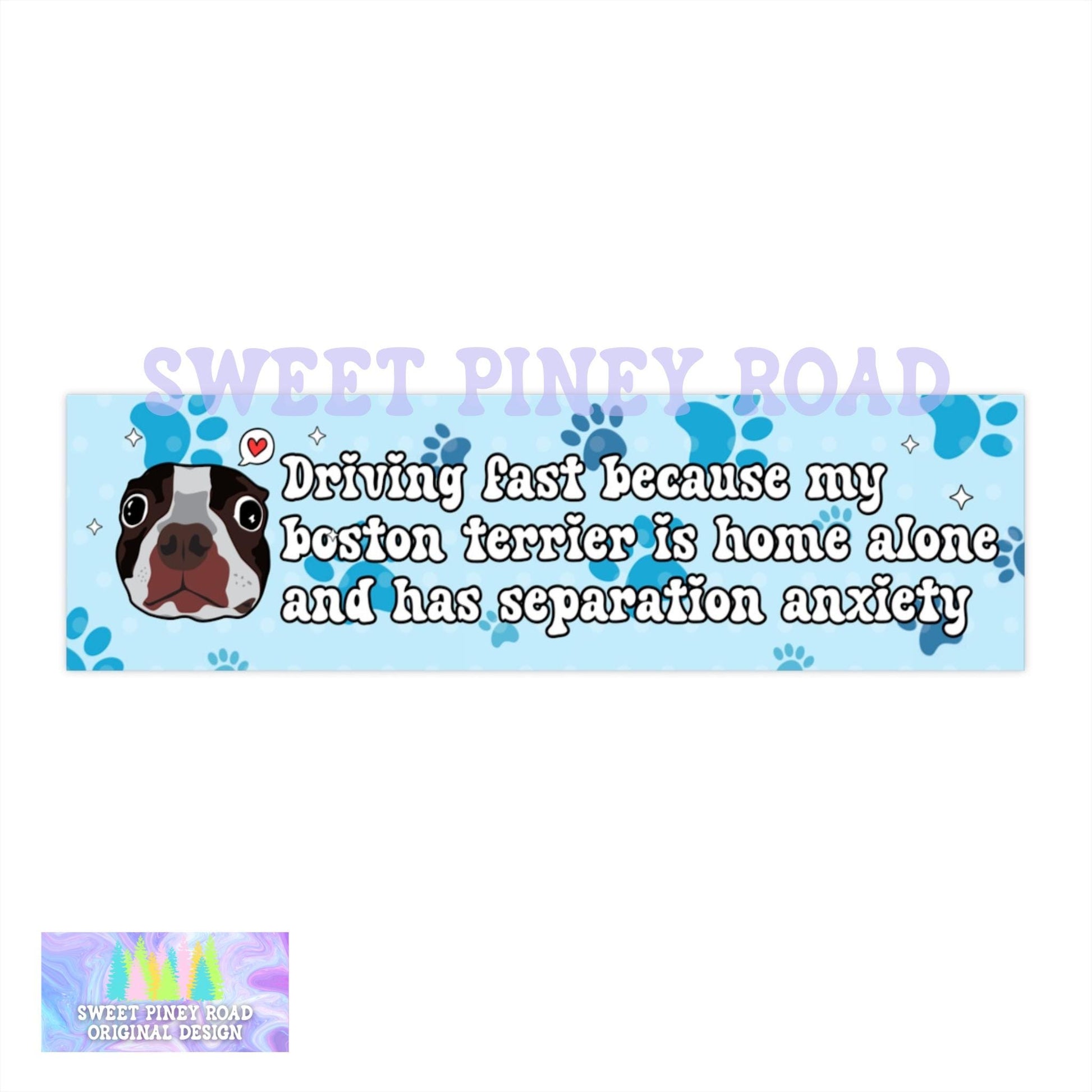 Boston Terrier Separation Anxiety Car Magnet, Funny Dog Bumper Sticker, Boston Terrier Lover Gift For Friend, New Dog Owner Humor, Dog Decal