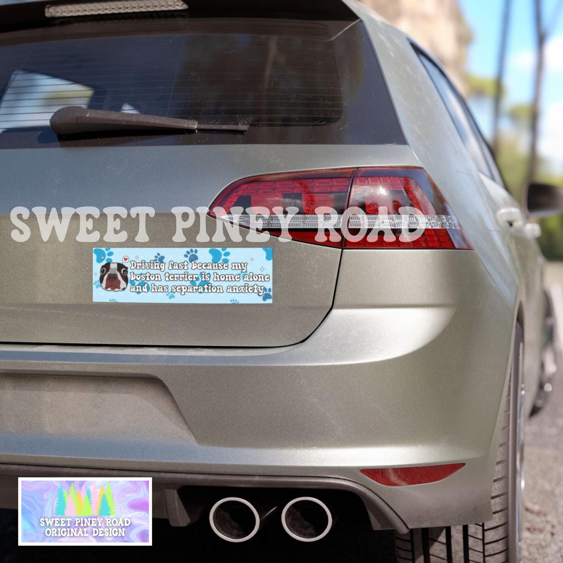 Boston Terrier Separation Anxiety Car Magnet, Funny Dog Bumper Sticker, Boston Terrier Lover Gift For Friend, New Dog Owner Humor, Dog Decal