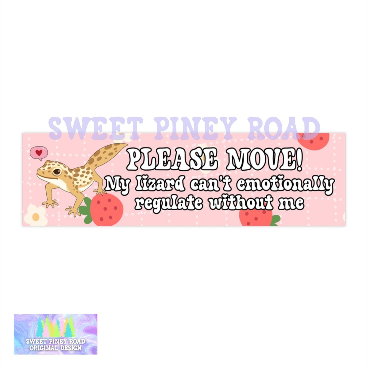 Please Move! My Lizard Needs Me Car Magnet, Funny Gecko Owner Gift, Lizard Lover Bumper Sticker, Amphibian Gifts For Friend, Cute Lizards